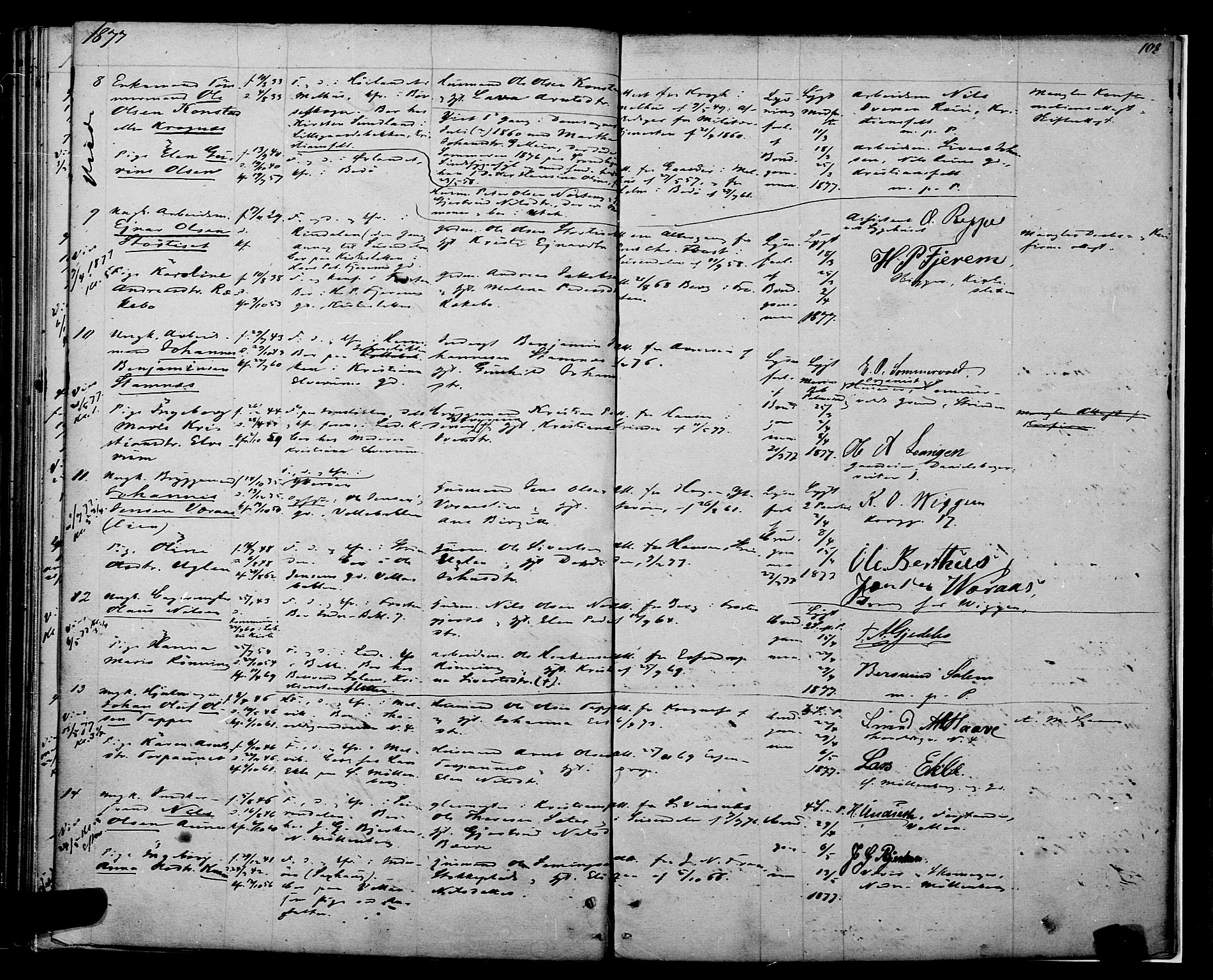 Ministerialprotokoller, klokkerbøker og fødselsregistre - Sør-Trøndelag, SAT/A-1456/604/L0187: Ministerialbok nr. 604A08, 1847-1878, s. 108