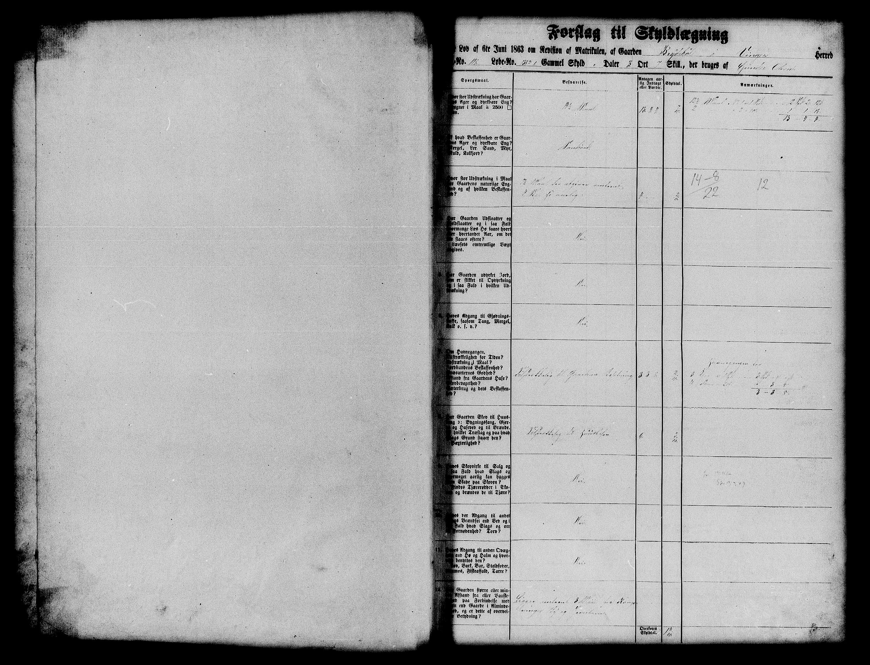 Matrikkelrevisjonen av 1863, AV/RA-S-1530/F/Fe/L0052/0002: Vinger / Bind II. Mnr.118-131, 1863