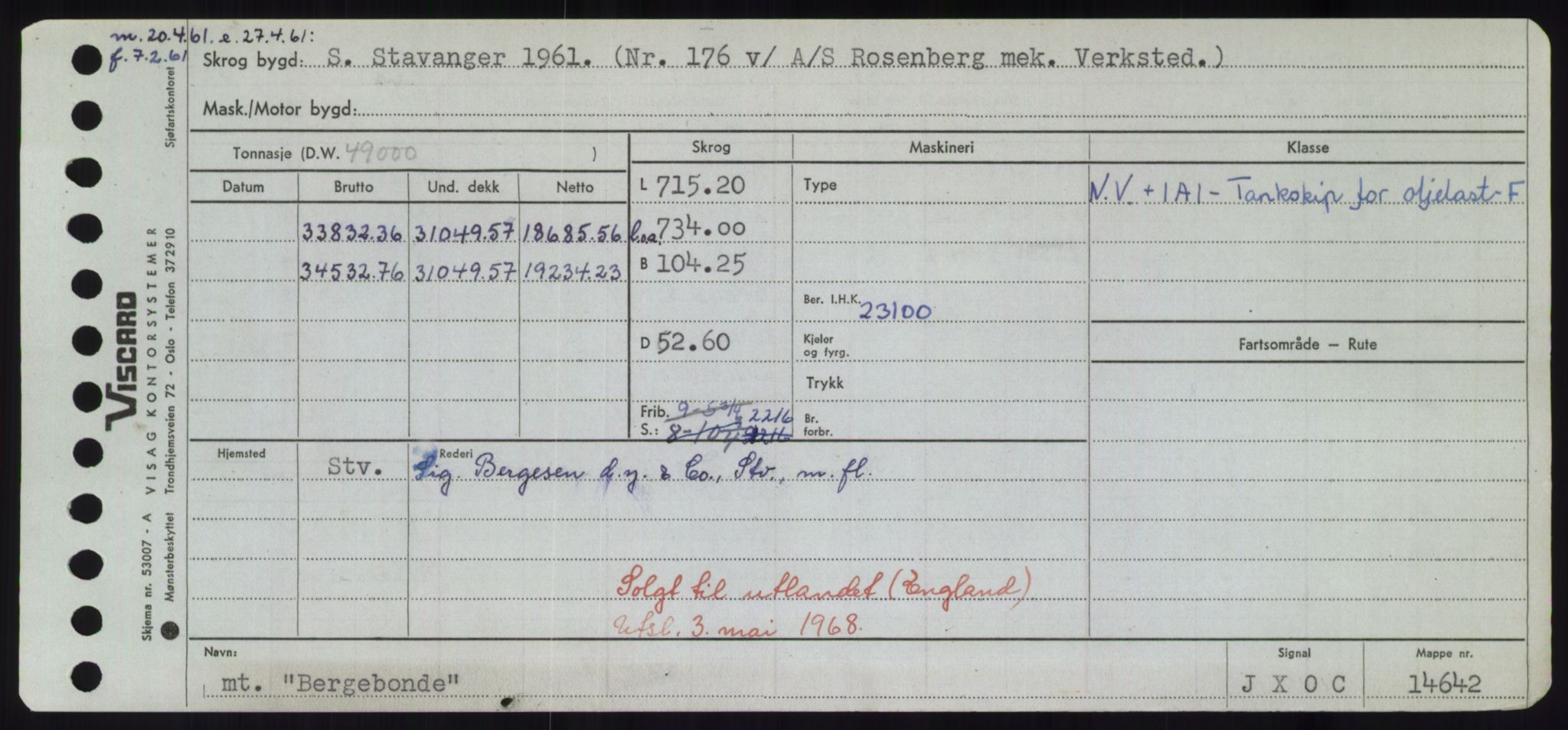 Sjøfartsdirektoratet med forløpere, Skipsmålingen, AV/RA-S-1627/H/Hd/L0003: Fartøy, B-Bev, s. 735