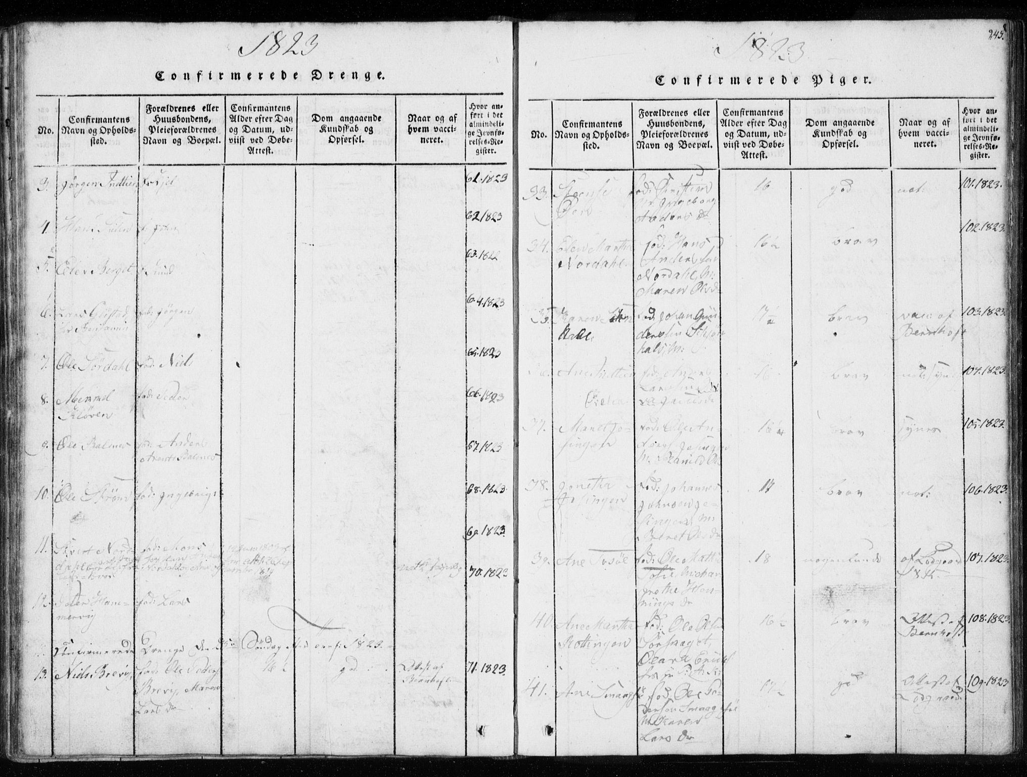 Ministerialprotokoller, klokkerbøker og fødselsregistre - Sør-Trøndelag, SAT/A-1456/634/L0527: Ministerialbok nr. 634A03, 1818-1826, s. 245