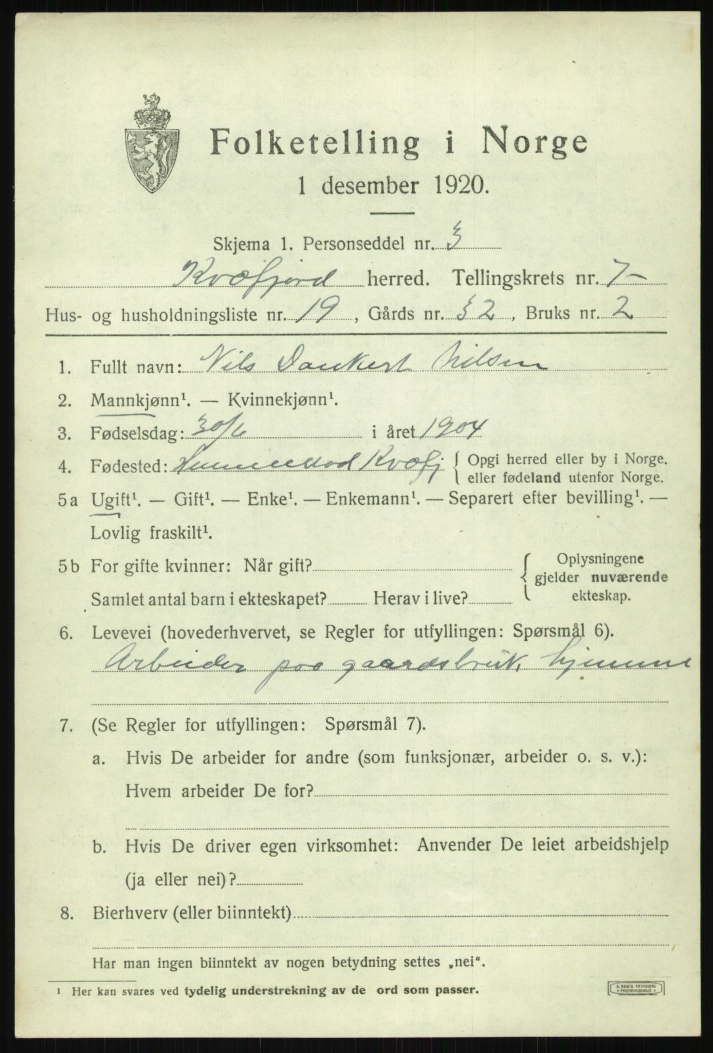 SATØ, Folketelling 1920 for 1911 Kvæfjord herred, 1920, s. 3673