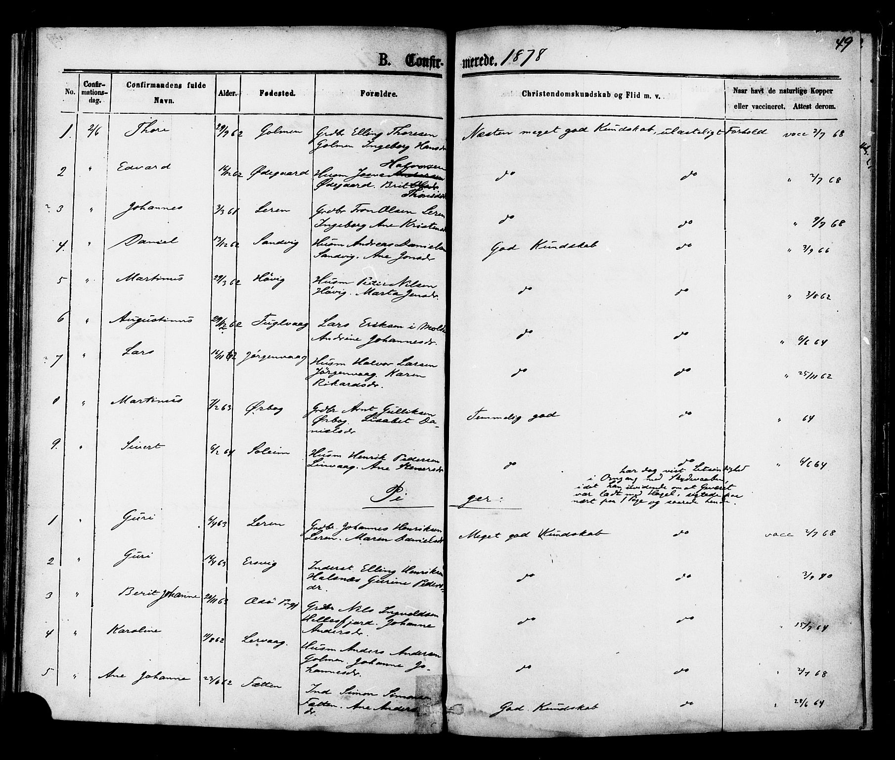 Ministerialprotokoller, klokkerbøker og fødselsregistre - Møre og Romsdal, SAT/A-1454/577/L0895: Ministerialbok nr. 577A02, 1875-1879, s. 49