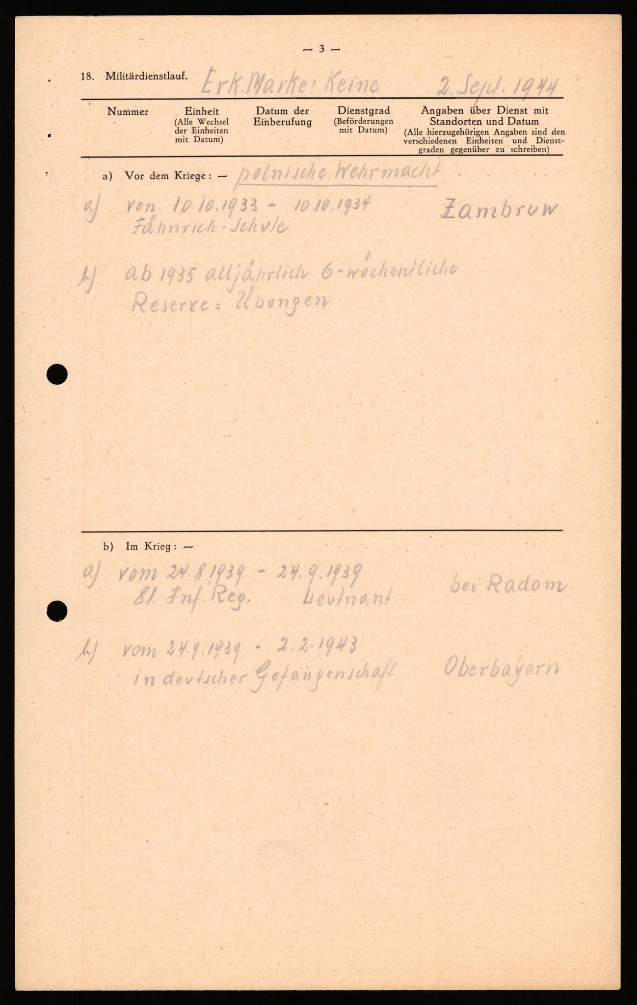 Forsvaret, Forsvarets overkommando II, RA/RAFA-3915/D/Db/L0041: CI Questionaires.  Diverse nasjonaliteter., 1945-1946, s. 38