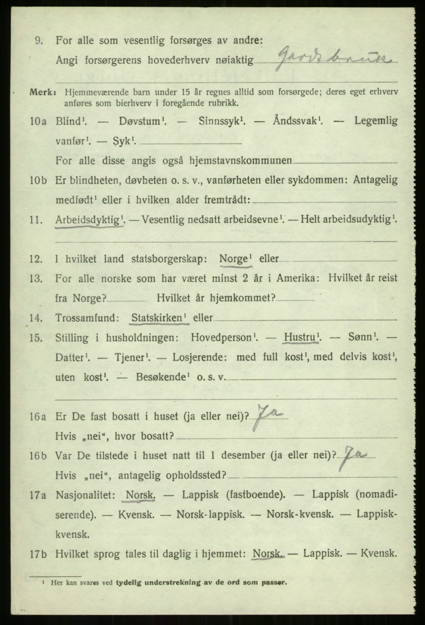 SATØ, Folketelling 1920 for 1933 Balsfjord herred, 1920, s. 3117