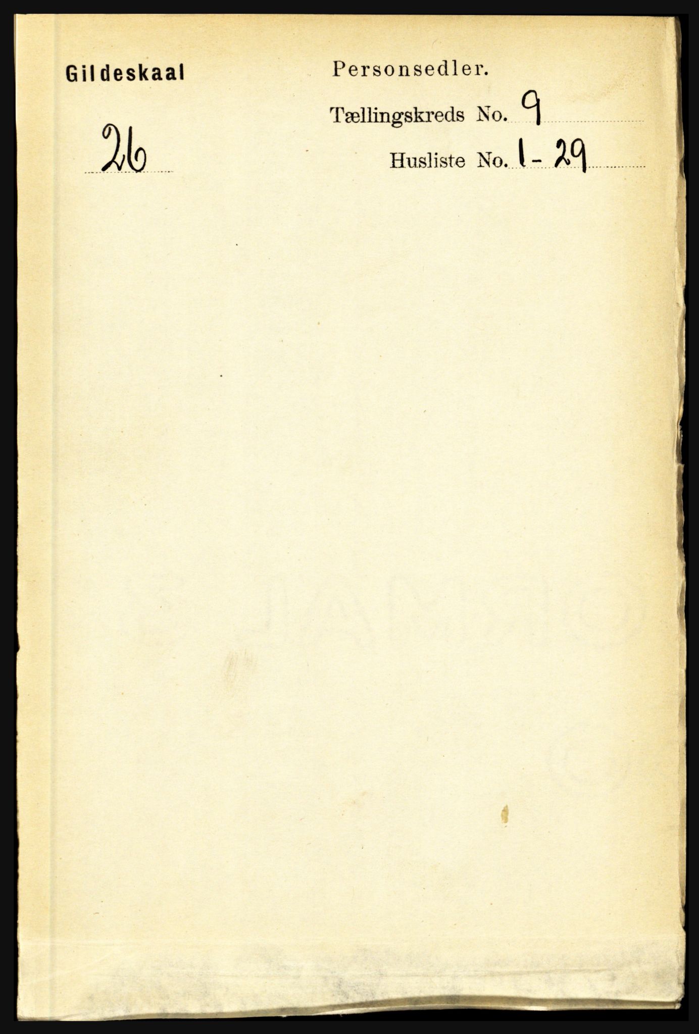 RA, Folketelling 1891 for 1838 Gildeskål herred, 1891, s. 2748