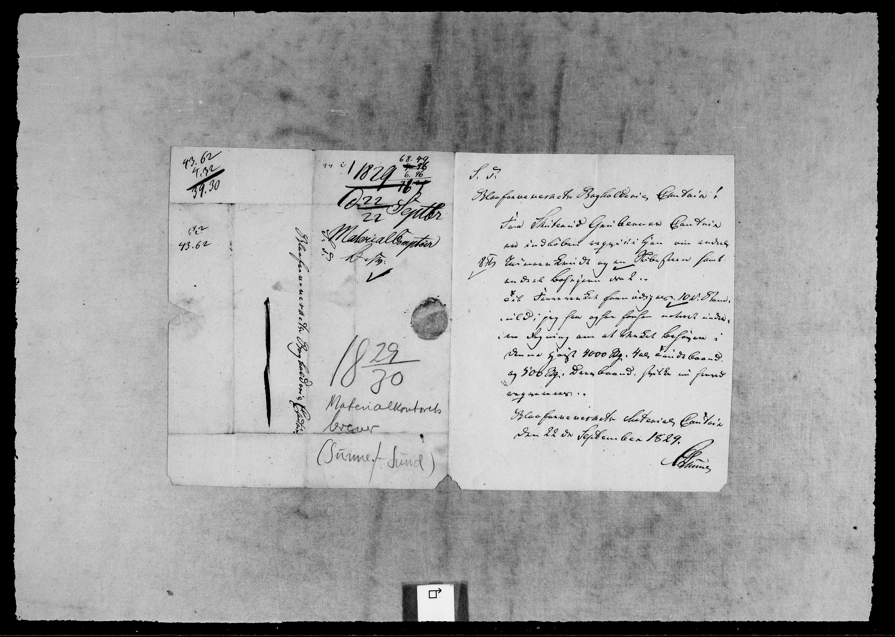 Modums Blaafarveværk, AV/RA-PA-0157/G/Gb/L0138/0001: -- / Brev fra materialkontoret, 1829-1831, s. 5