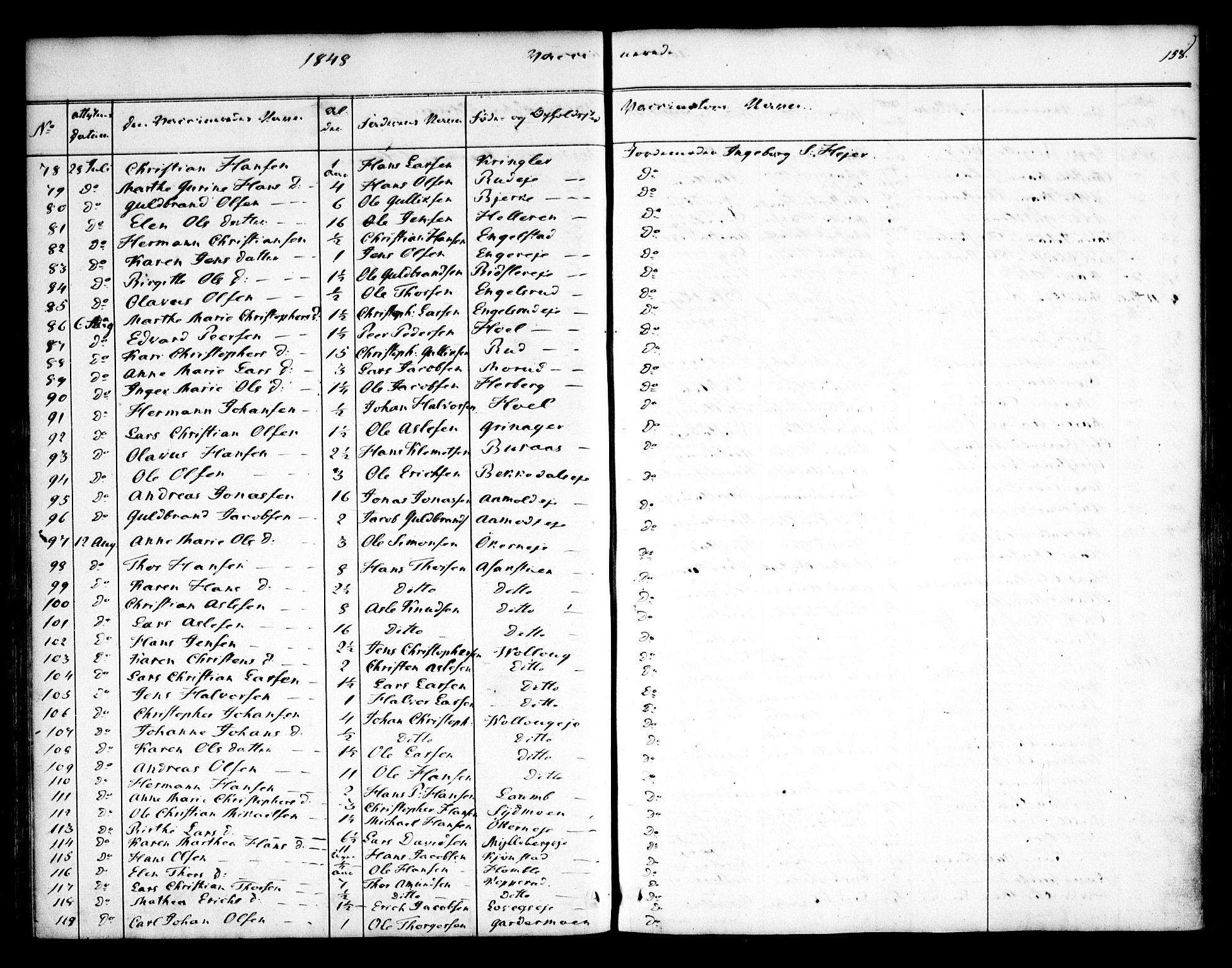 Nannestad prestekontor Kirkebøker, SAO/A-10414a/F/Fa/L0010: Ministerialbok nr. I 10, 1840-1850, s. 158