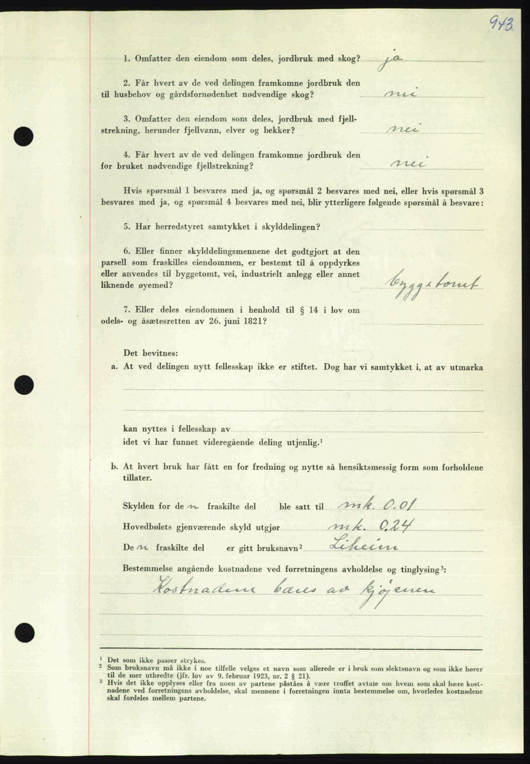 Nordmøre sorenskriveri, AV/SAT-A-4132/1/2/2Ca: Pantebok nr. A106, 1947-1947, Dagboknr: 2834/1947