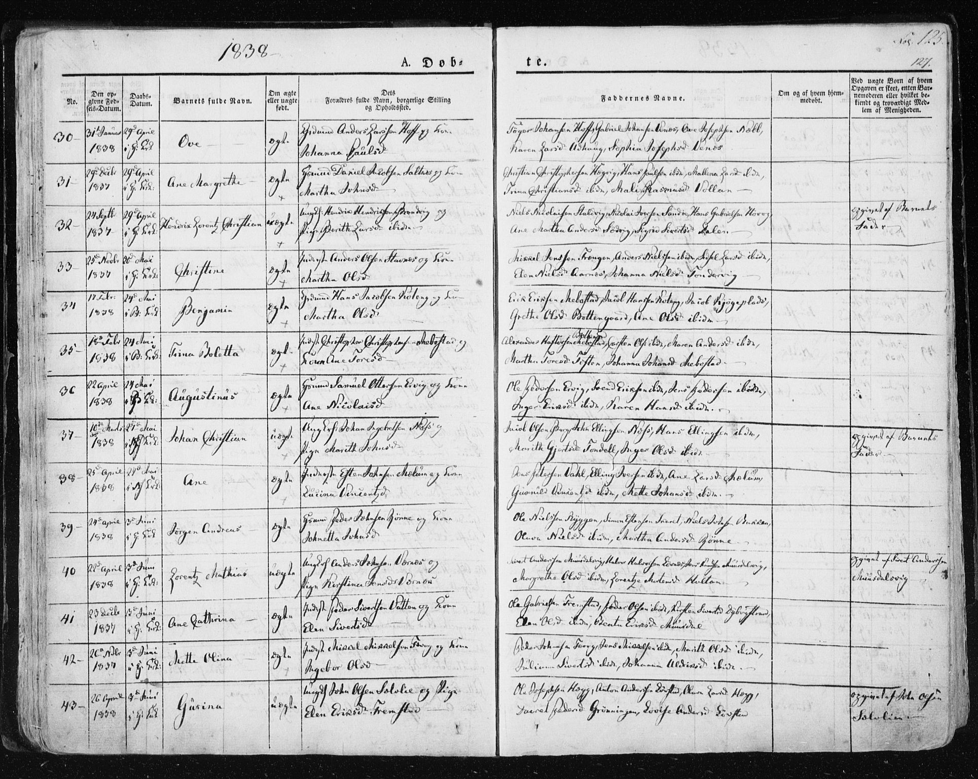 Ministerialprotokoller, klokkerbøker og fødselsregistre - Sør-Trøndelag, AV/SAT-A-1456/659/L0735: Ministerialbok nr. 659A05, 1826-1841, s. 125