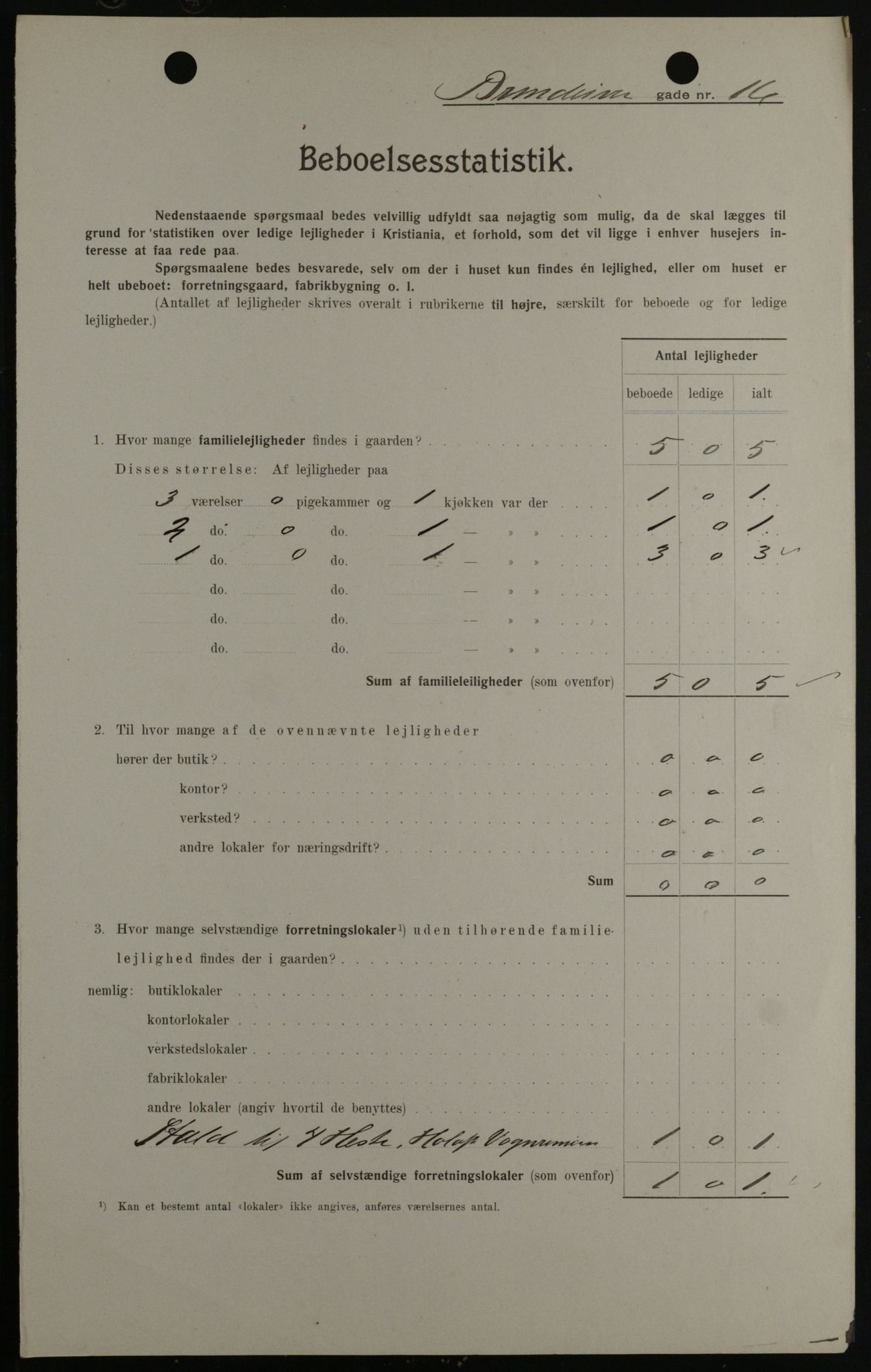 OBA, Kommunal folketelling 1.2.1908 for Kristiania kjøpstad, 1908, s. 8349