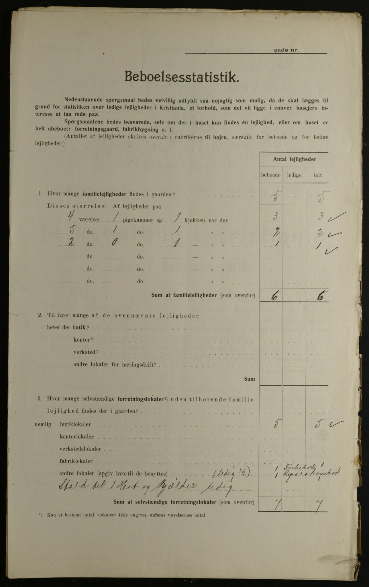 OBA, Kommunal folketelling 1.2.1908 for Kristiania kjøpstad, 1908, s. 106718