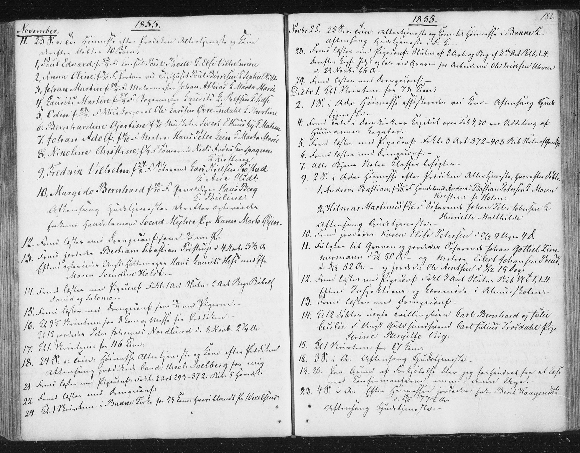 Ministerialprotokoller, klokkerbøker og fødselsregistre - Sør-Trøndelag, SAT/A-1456/602/L0127: Residerende kapellans bok nr. 602B01, 1821-1875, s. 182