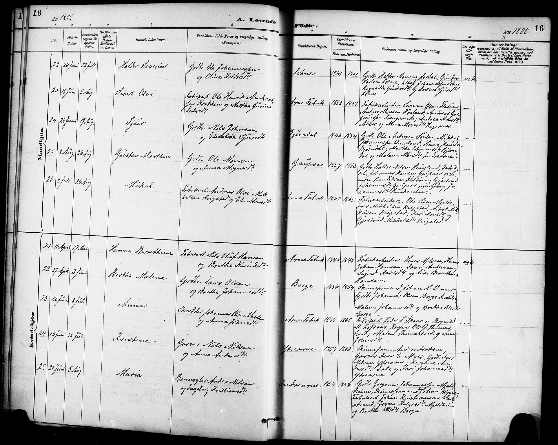 Haus sokneprestembete, AV/SAB-A-75601/H/Haa/Haad/L0001: Ministerialbok nr. D 1, 1887-1898, s. 16