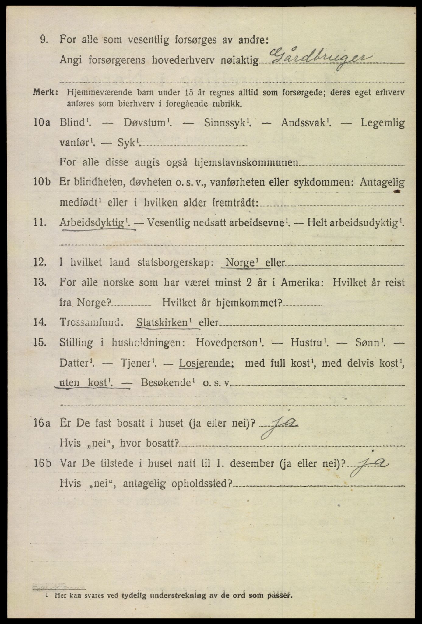 SAK, Folketelling 1920 for 0936 Hornnes herred, 1920, s. 1848