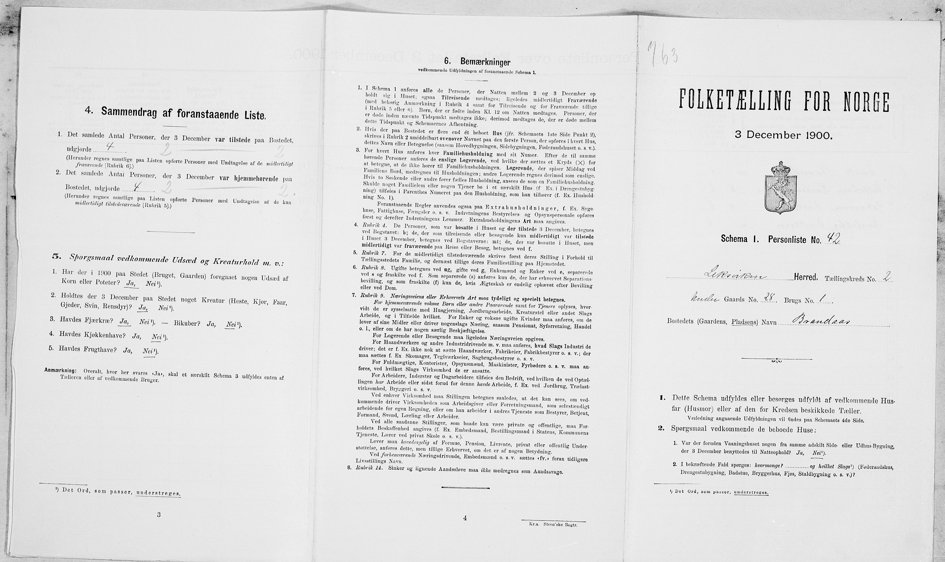 SAT, Folketelling 1900 for 1718 Leksvik herred, 1900, s. 242