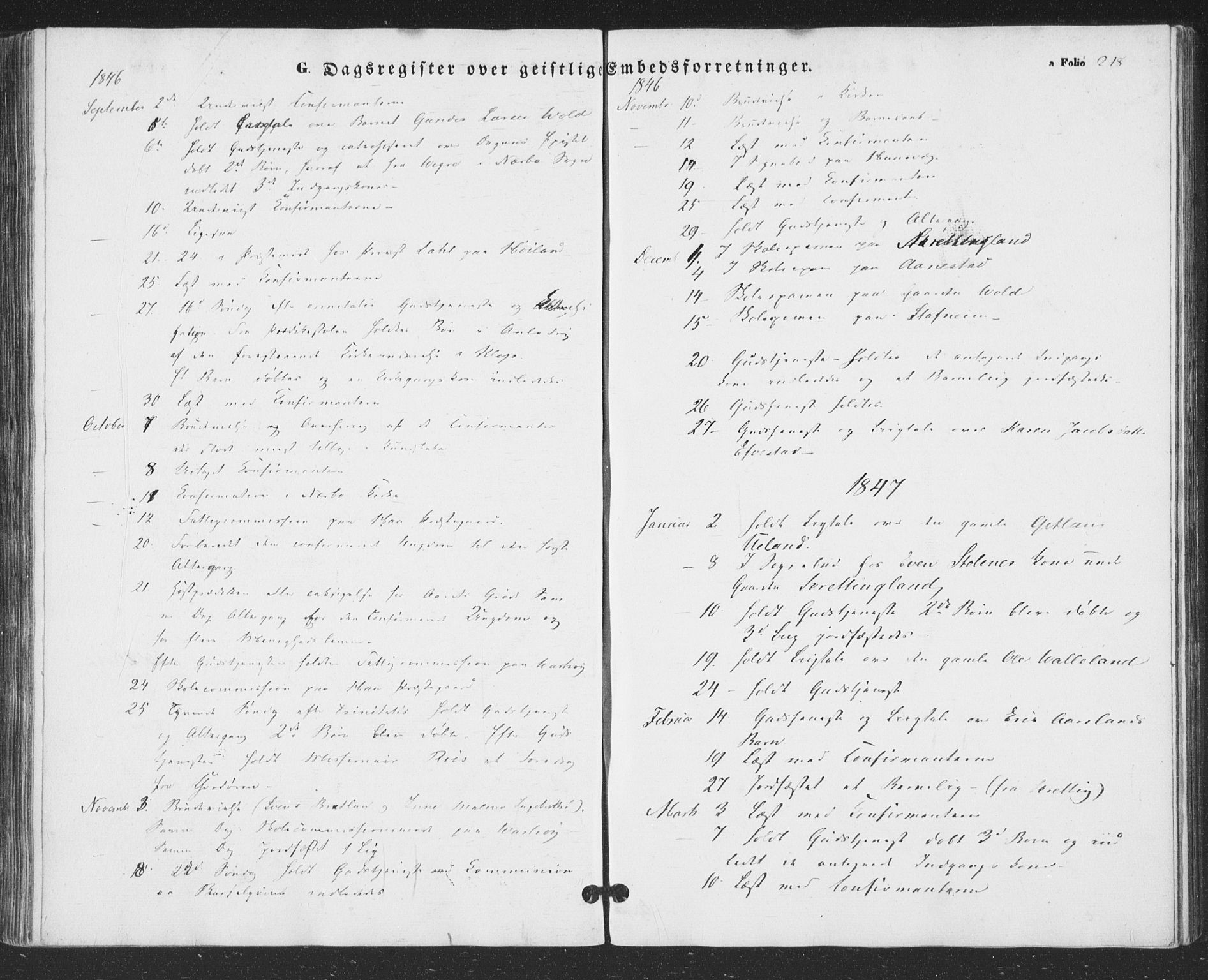 Hå sokneprestkontor, SAST/A-101801/001/30BA/L0007: Ministerialbok nr. A 6, 1842-1855, s. 218
