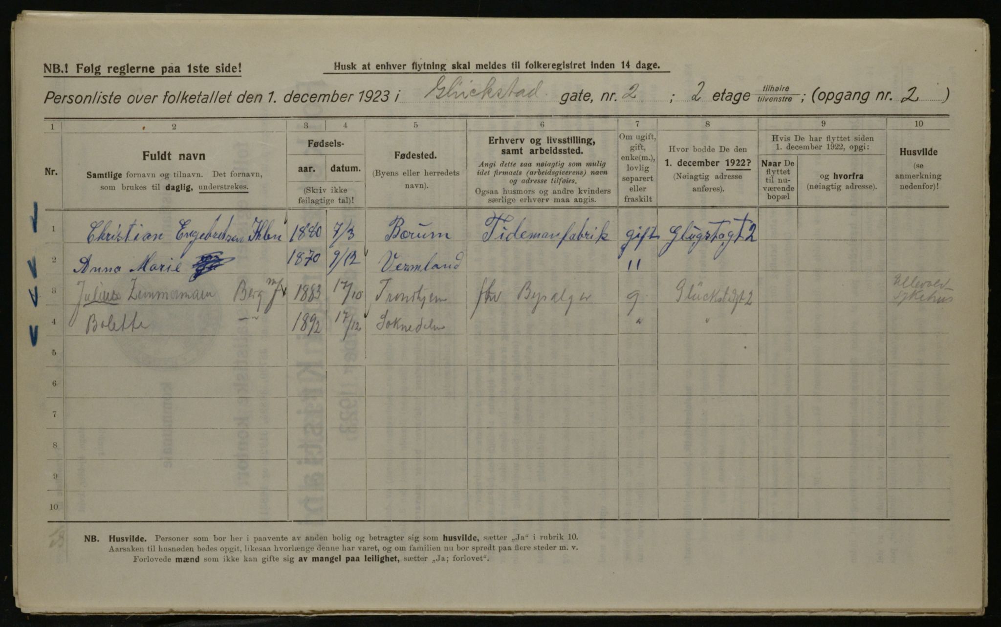 OBA, Kommunal folketelling 1.12.1923 for Kristiania, 1923, s. 33263