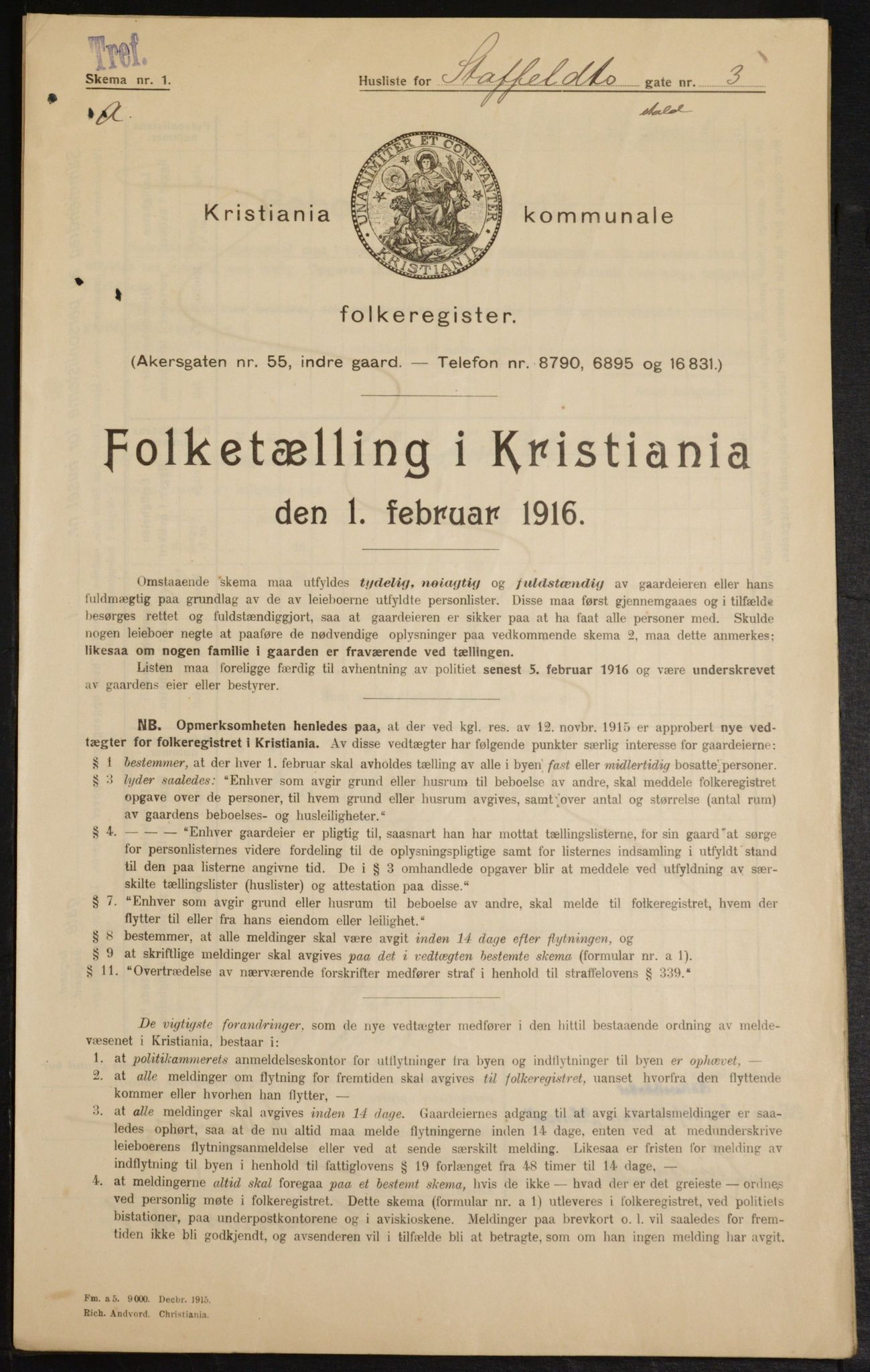 OBA, Kommunal folketelling 1.2.1916 for Kristiania, 1916, s. 103252