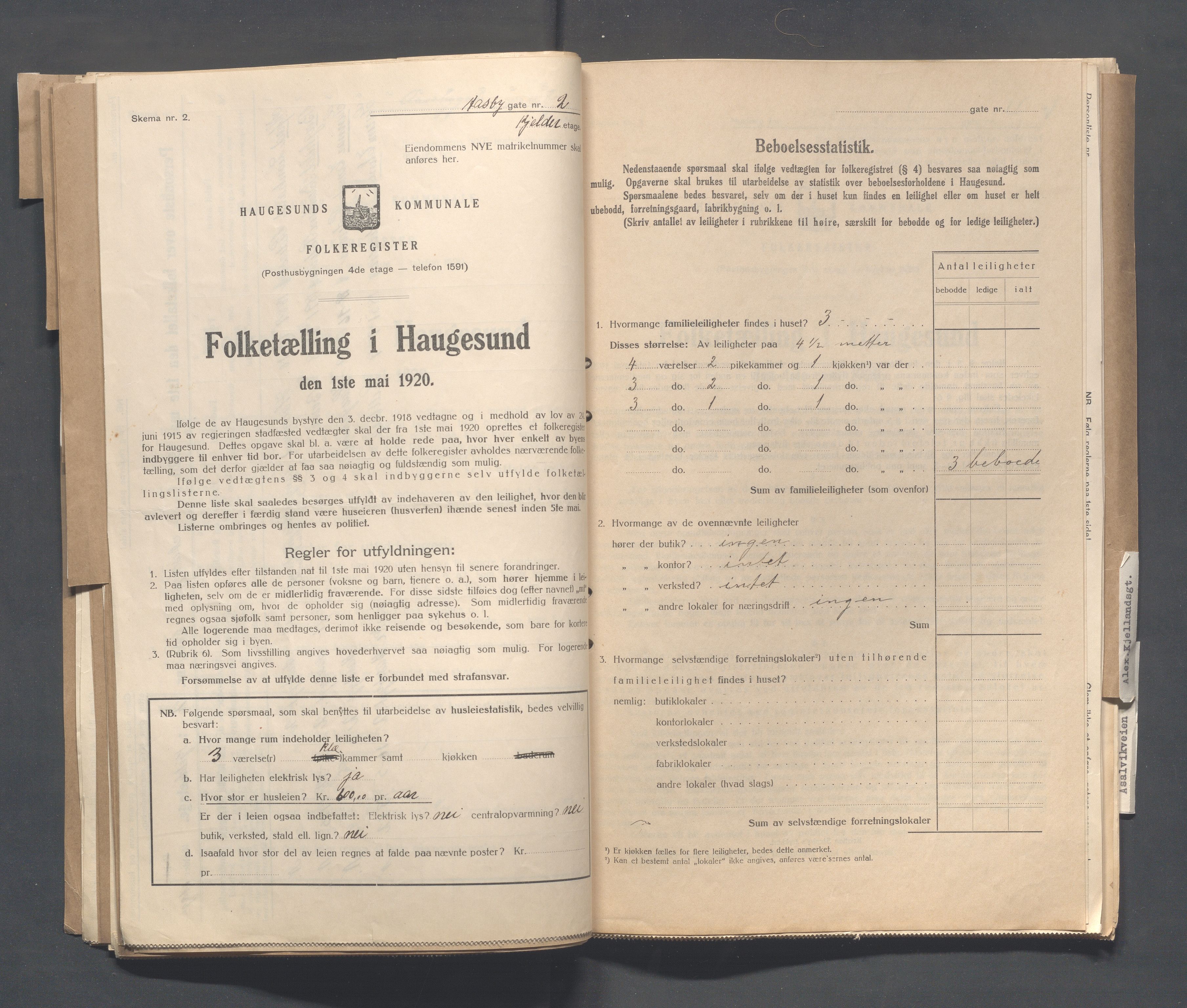 IKAR, Kommunal folketelling 1.5.1920 for Haugesund, 1920, s. 27