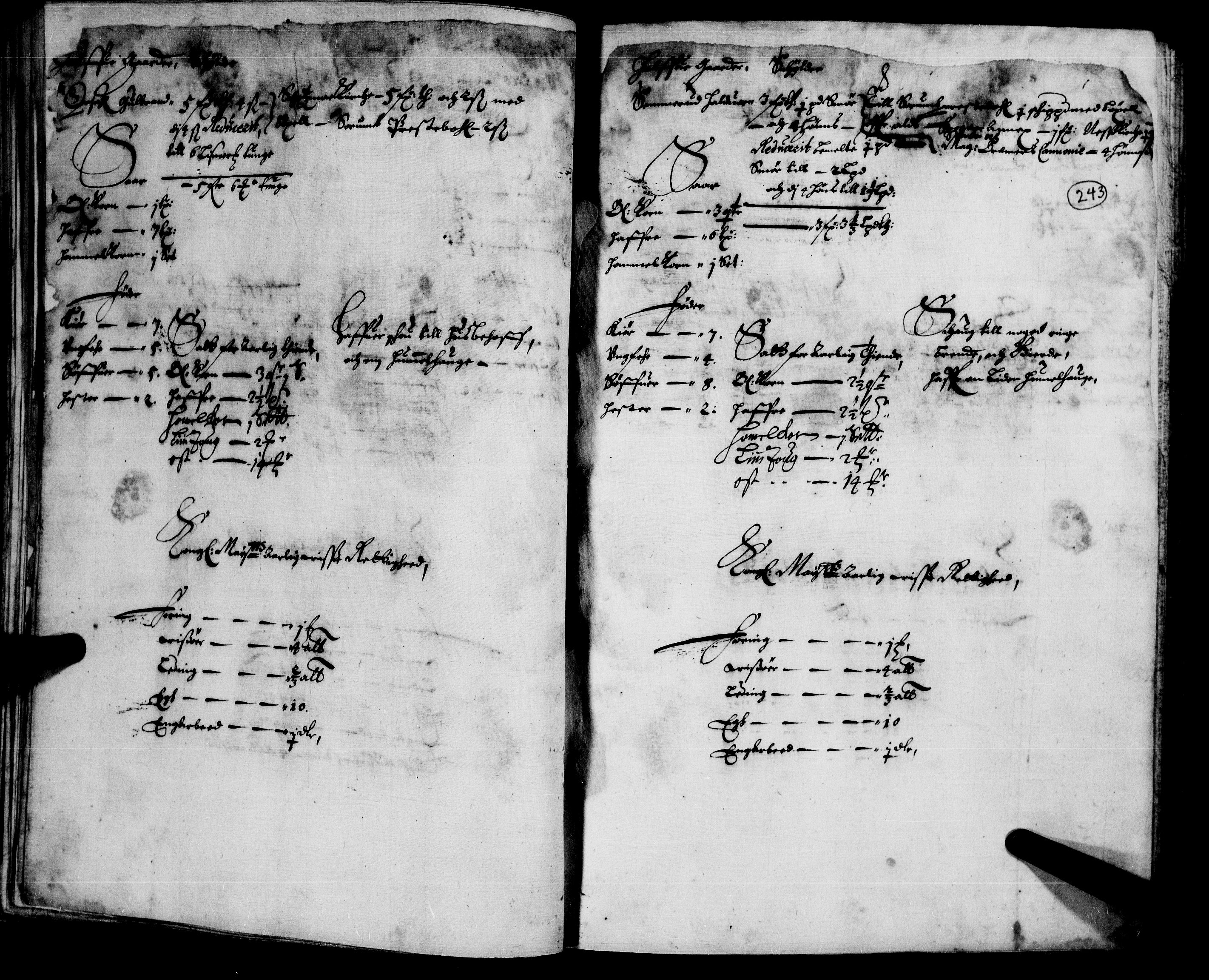 Rentekammeret inntil 1814, Realistisk ordnet avdeling, AV/RA-EA-4070/N/Nb/Nba/L0008: Nedre Romerike fogderi, 2. del, 1666, s. 242b-243a
