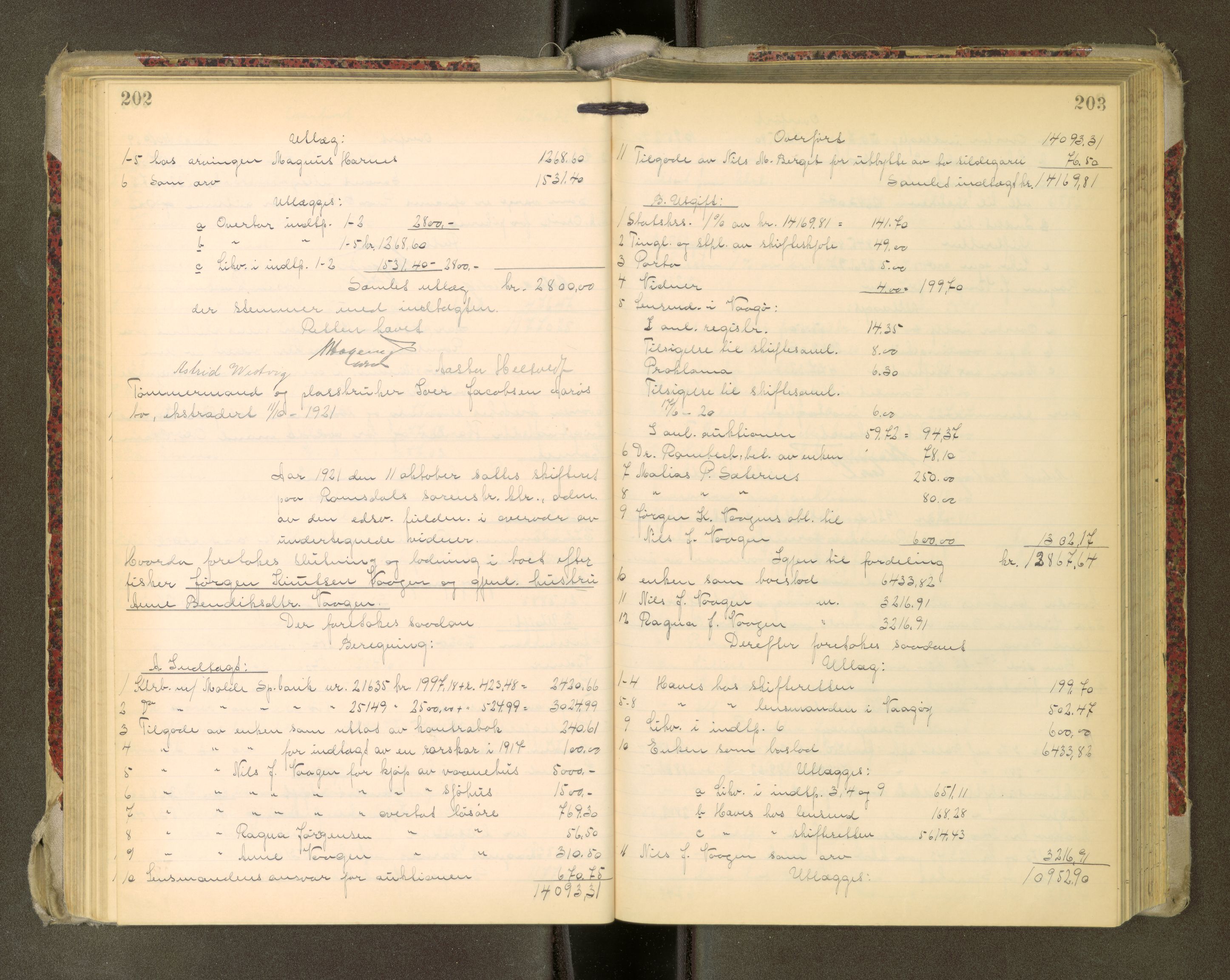 Romsdal sorenskriveri, AV/SAT-A-4149/1/3/3A/L0022: Skifteutlodnings Protokoll, 1920-1924, s. 202-203