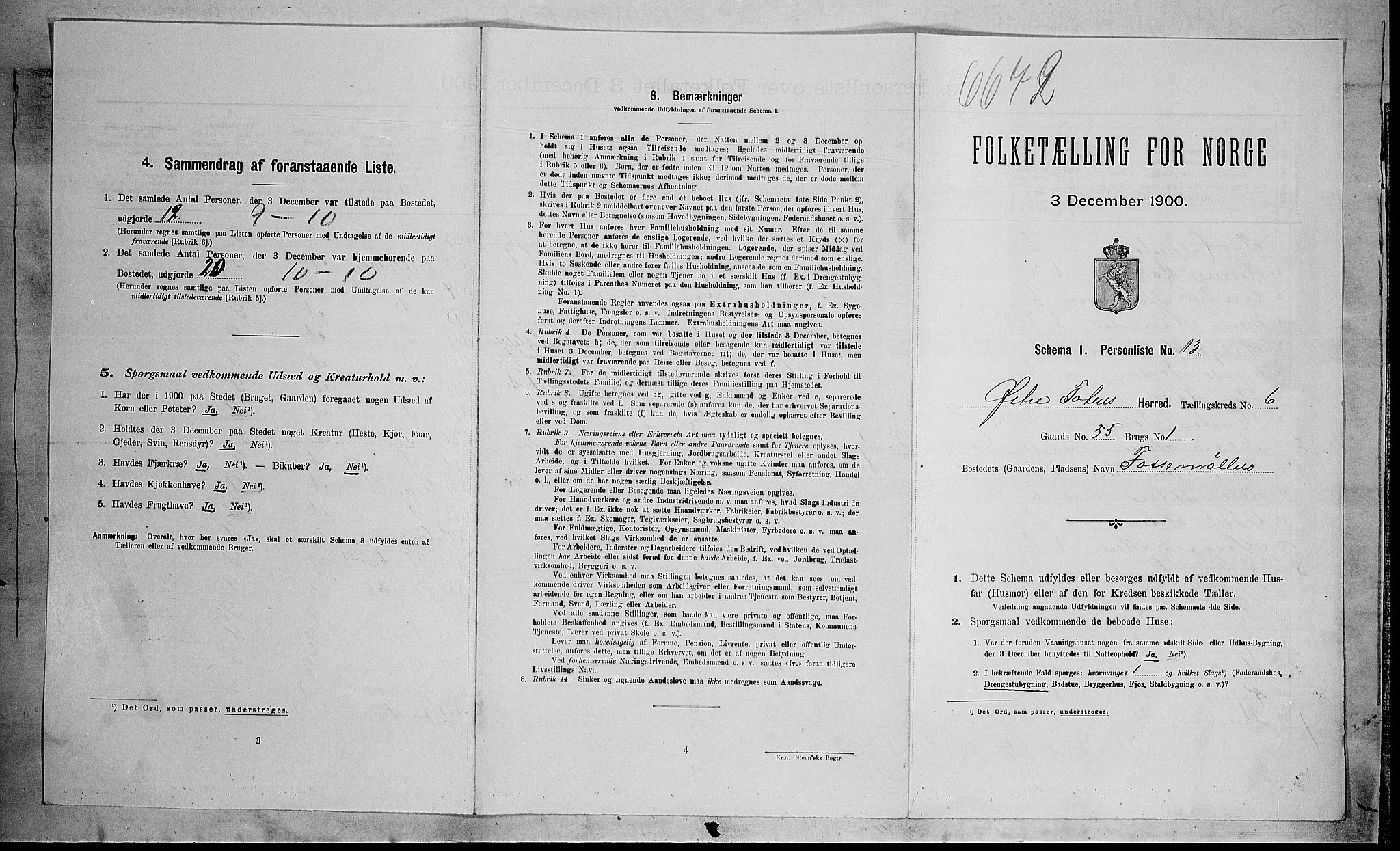 SAH, Folketelling 1900 for 0528 Østre Toten herred, 1900, s. 1427