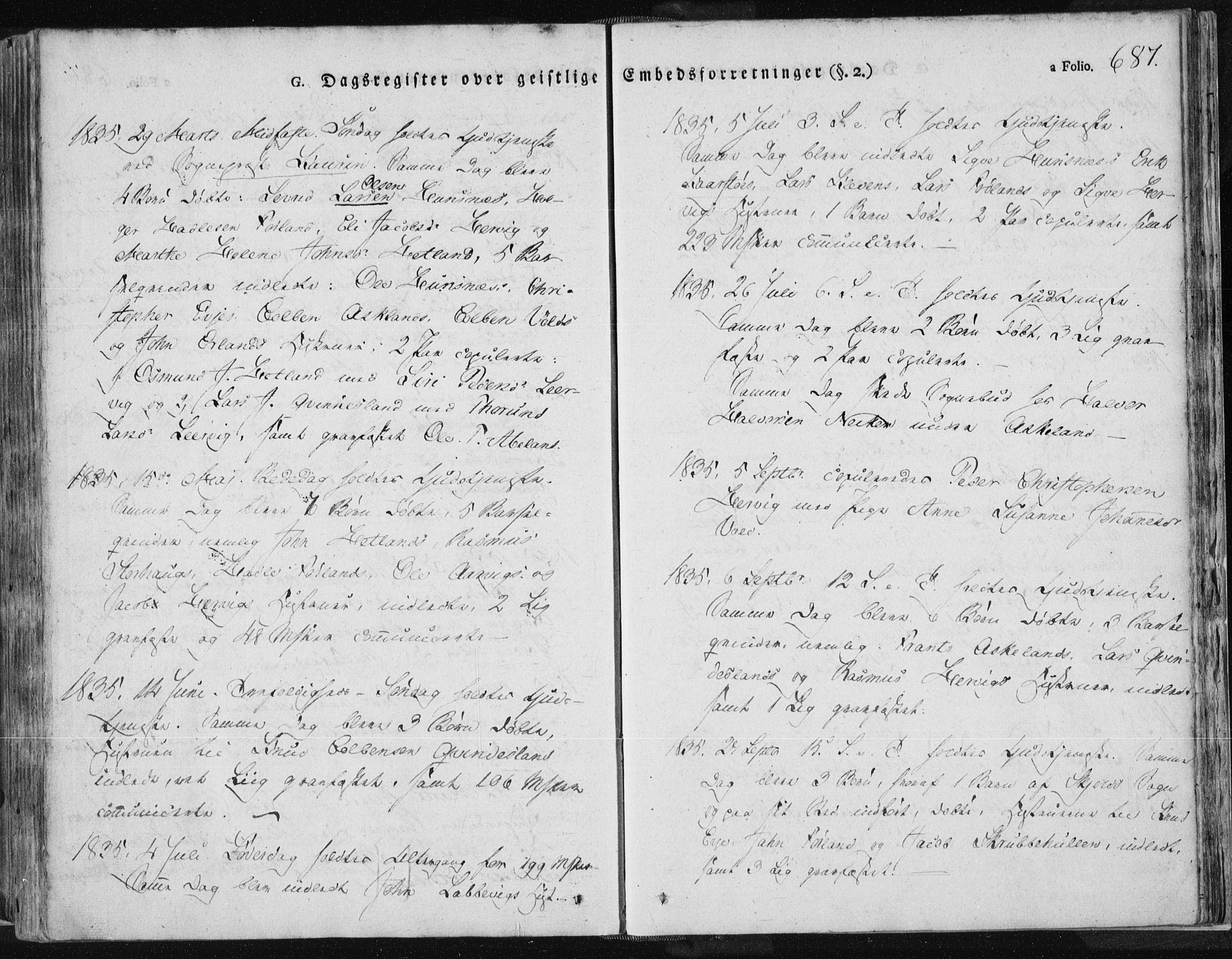 Tysvær sokneprestkontor, AV/SAST-A -101864/H/Ha/Haa/L0001: Ministerialbok nr. A 1.2, 1831-1856, s. 687