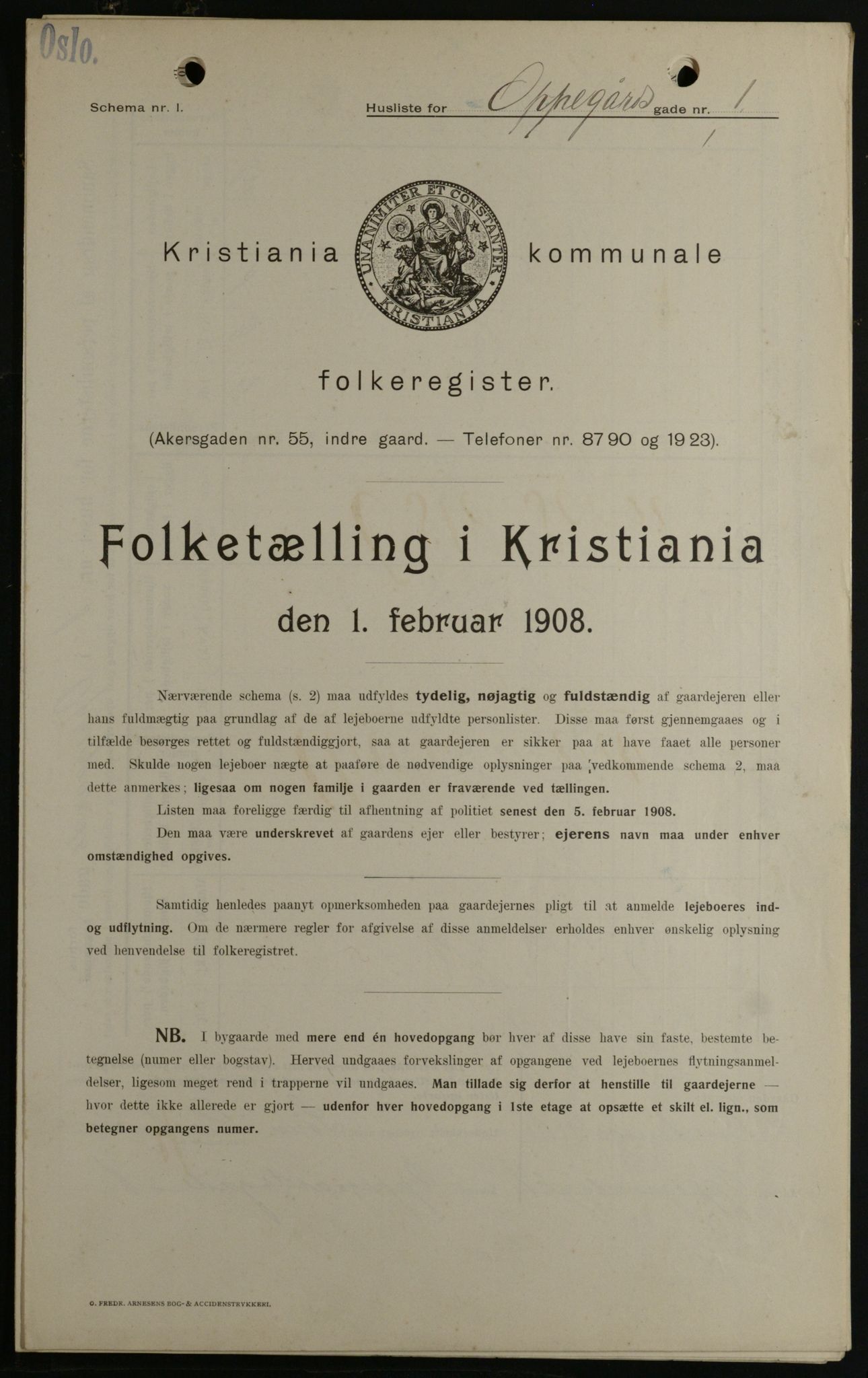 OBA, Kommunal folketelling 1.2.1908 for Kristiania kjøpstad, 1908, s. 67849