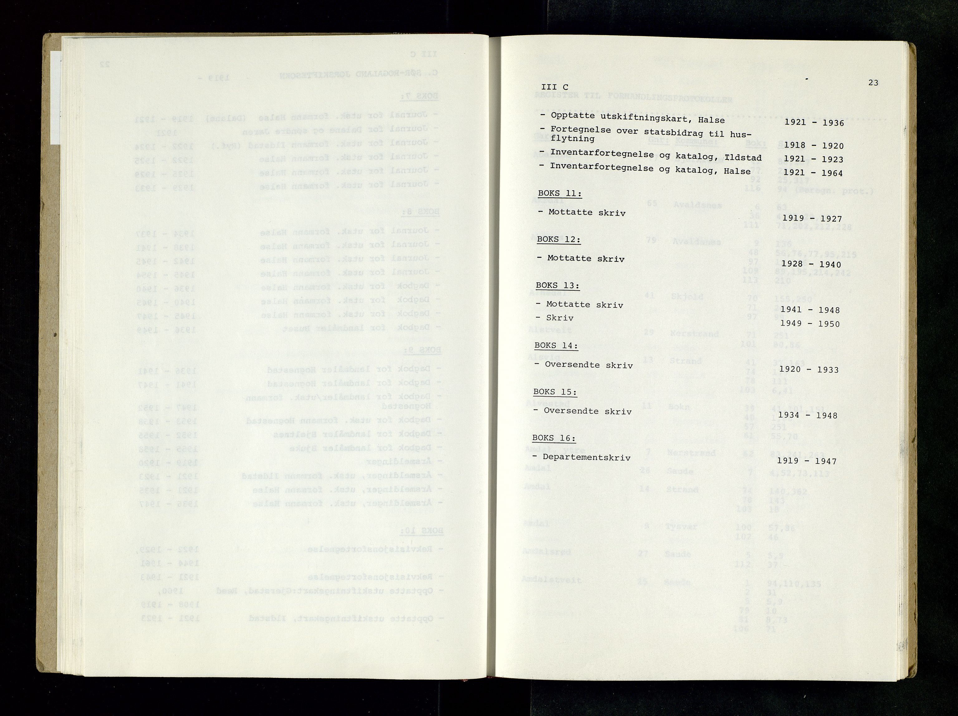 Rogaland jordskifterett, SAST/A-102426/Oaa/L0001: Katalog og register, 1859-1974, s. 23