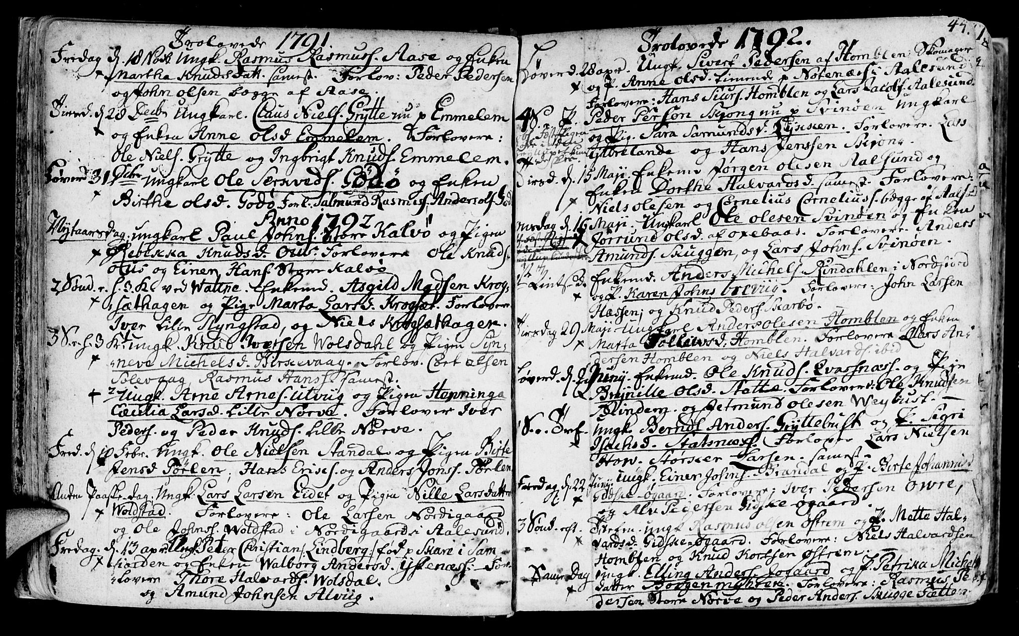 Ministerialprotokoller, klokkerbøker og fødselsregistre - Møre og Romsdal, AV/SAT-A-1454/528/L0392: Ministerialbok nr. 528A03, 1762-1800, s. 44