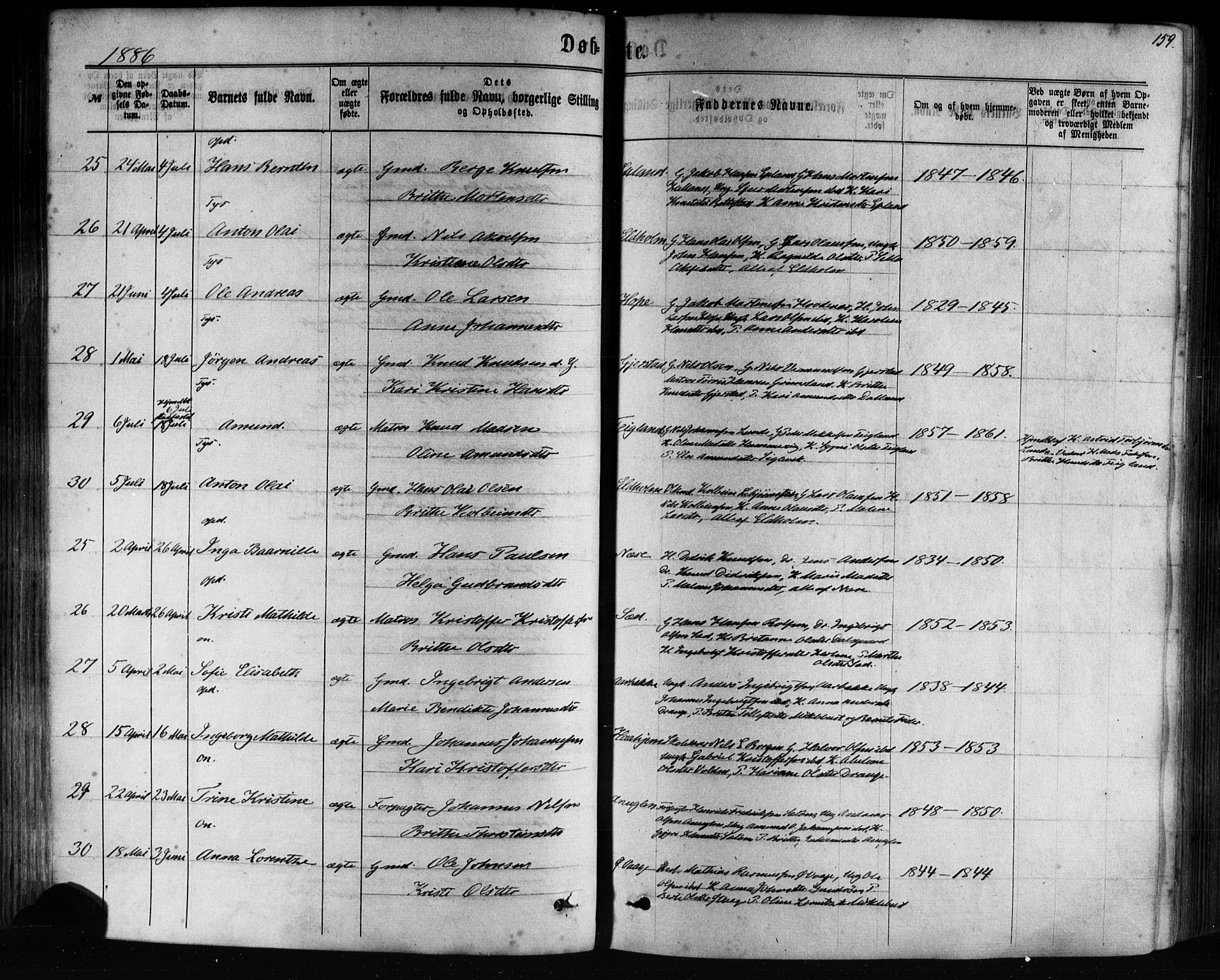 Tysnes sokneprestembete, AV/SAB-A-78601/H/Haa: Ministerialbok nr. A 12, 1872-1886, s. 159