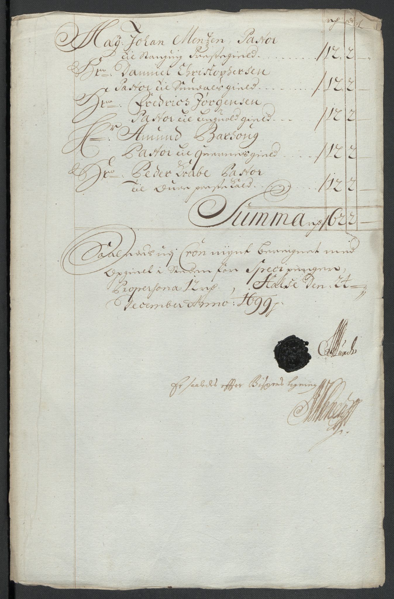 Rentekammeret inntil 1814, Reviderte regnskaper, Fogderegnskap, RA/EA-4092/R56/L3738: Fogderegnskap Nordmøre, 1699, s. 77
