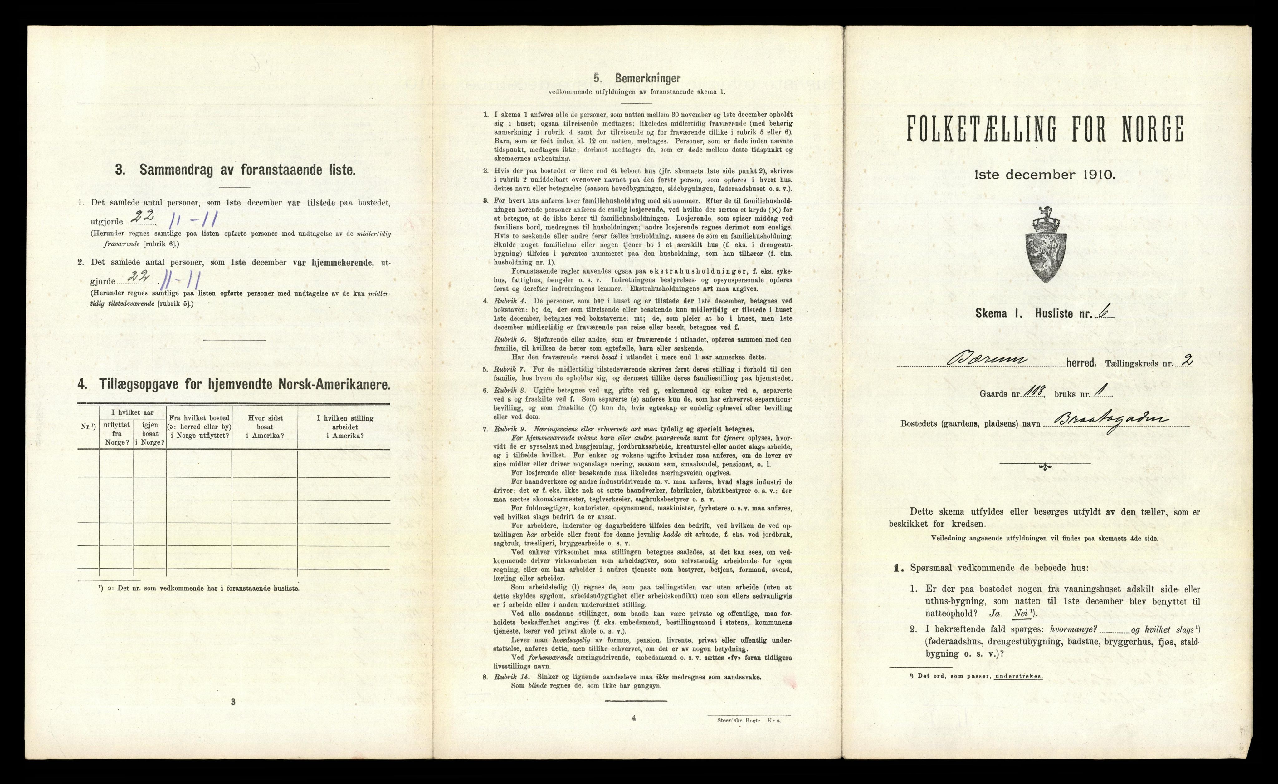 RA, Folketelling 1910 for 0219 Bærum herred, 1910, s. 311