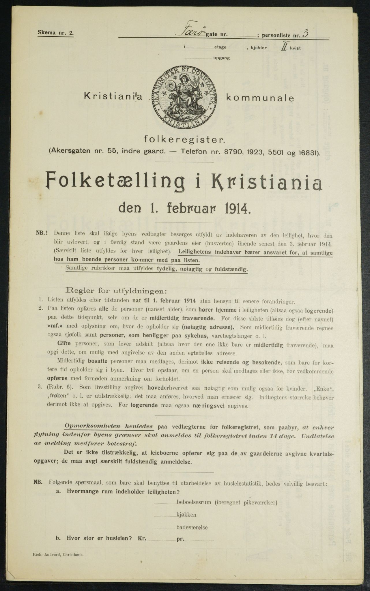 OBA, Kommunal folketelling 1.2.1914 for Kristiania, 1914, s. 2648