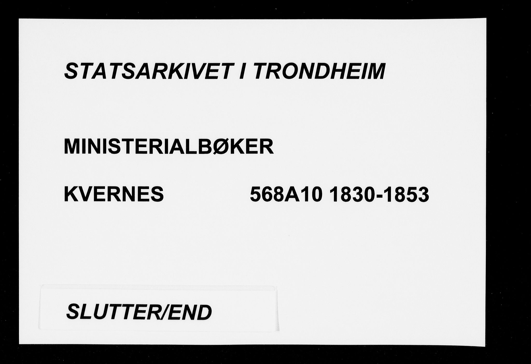 Ministerialprotokoller, klokkerbøker og fødselsregistre - Møre og Romsdal, AV/SAT-A-1454/568/L0803: Ministerialbok nr. 568A10, 1830-1853