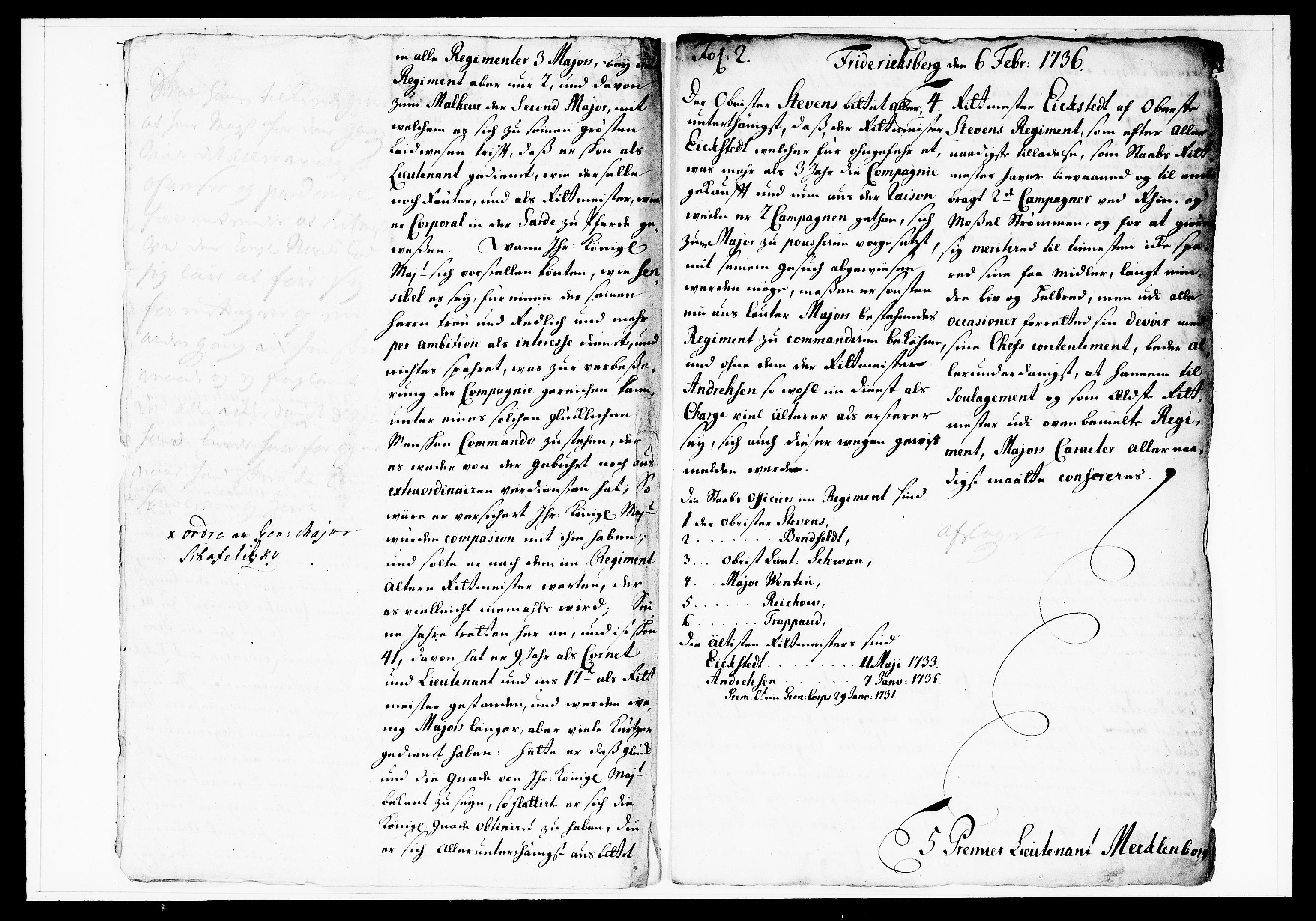 Krigskollegiet, Krigskancelliet, DRA/A-0006/-/1130-1137: Refererede sager, 1736, s. 31