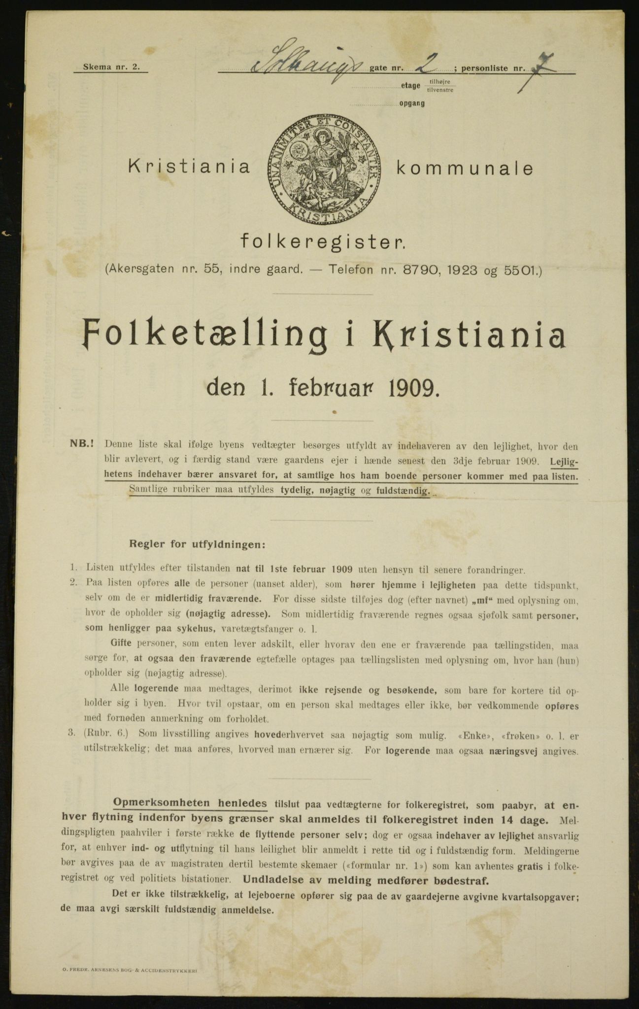 OBA, Kommunal folketelling 1.2.1909 for Kristiania kjøpstad, 1909, s. 90141