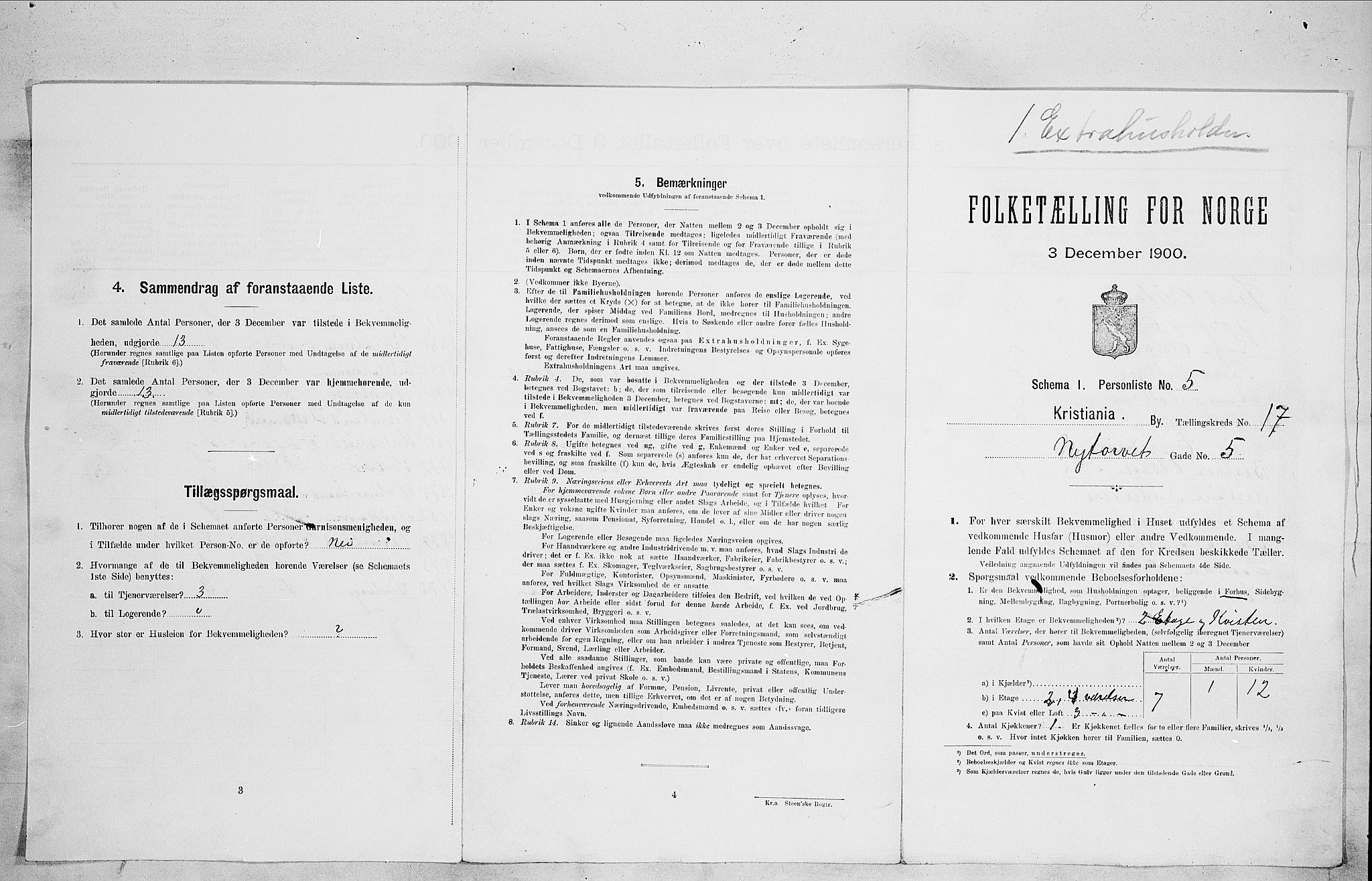 SAO, Folketelling 1900 for 0301 Kristiania kjøpstad, 1900, s. 67098