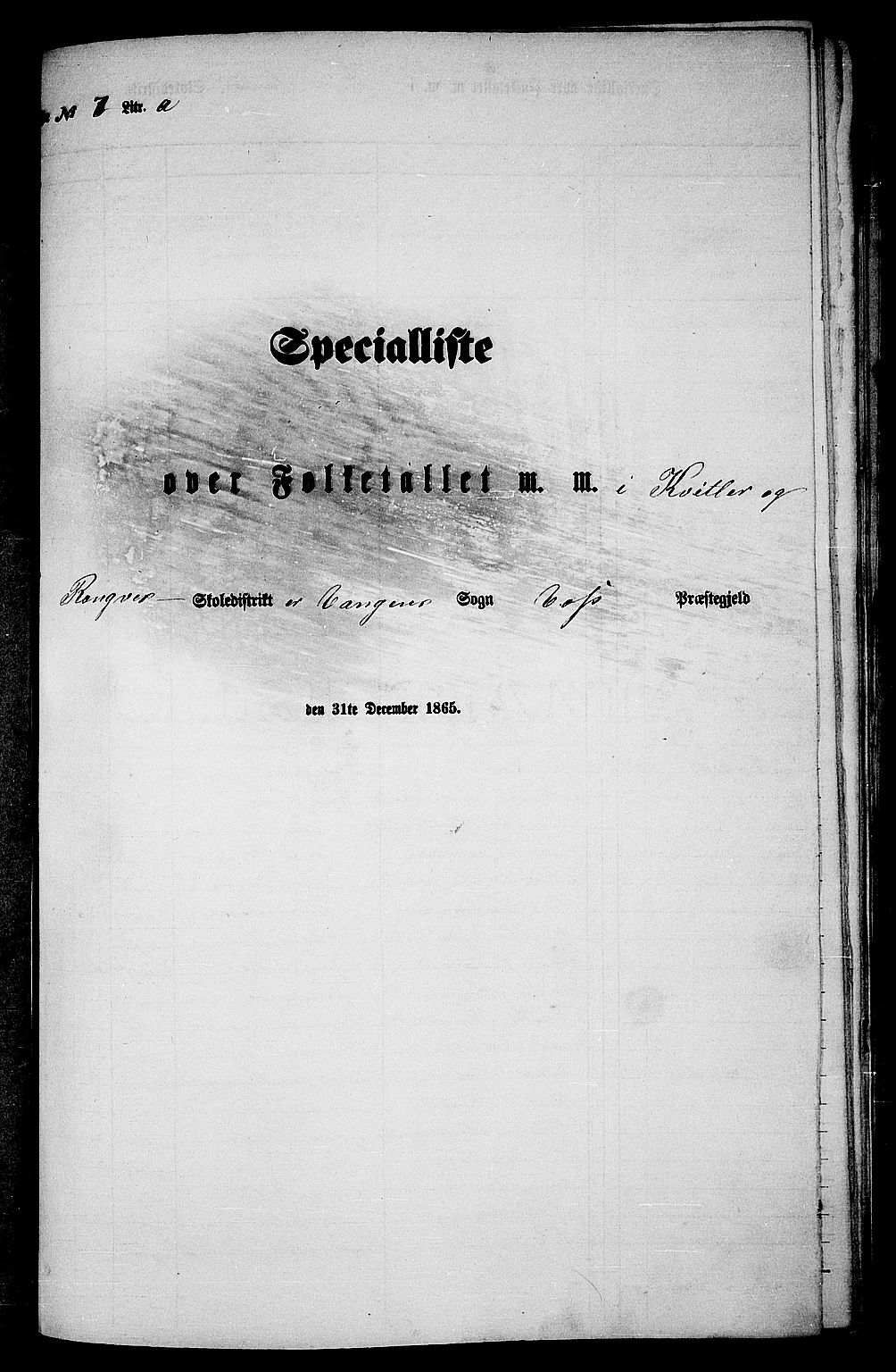RA, Folketelling 1865 for 1235P Voss prestegjeld, 1865, s. 149
