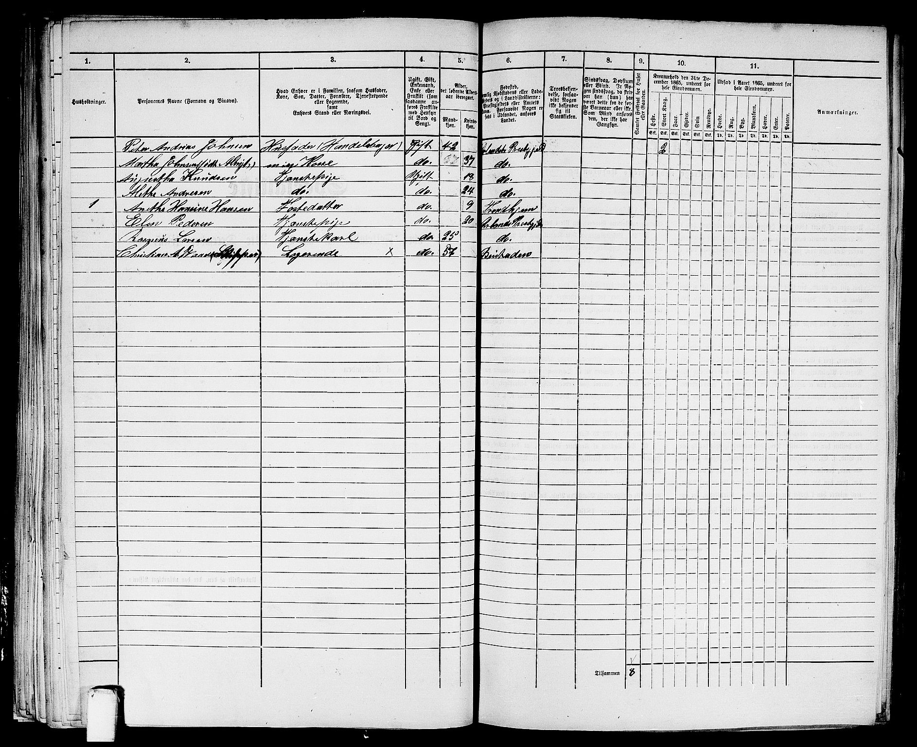 RA, Folketelling 1865 for 1503B Kristiansund prestegjeld, Kristiansund kjøpstad, 1865, s. 576