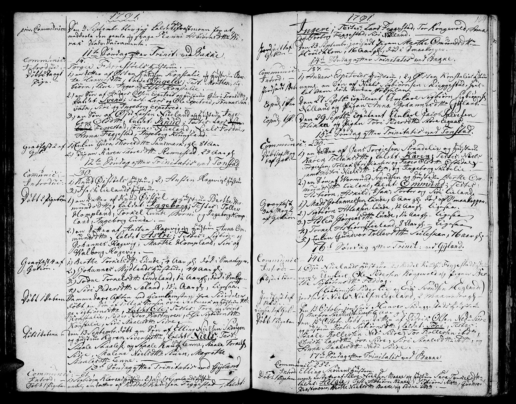 Bakke sokneprestkontor, AV/SAK-1111-0002/F/Fa/Faa/L0002: Ministerialbok nr. A 2, 1780-1816, s. 104