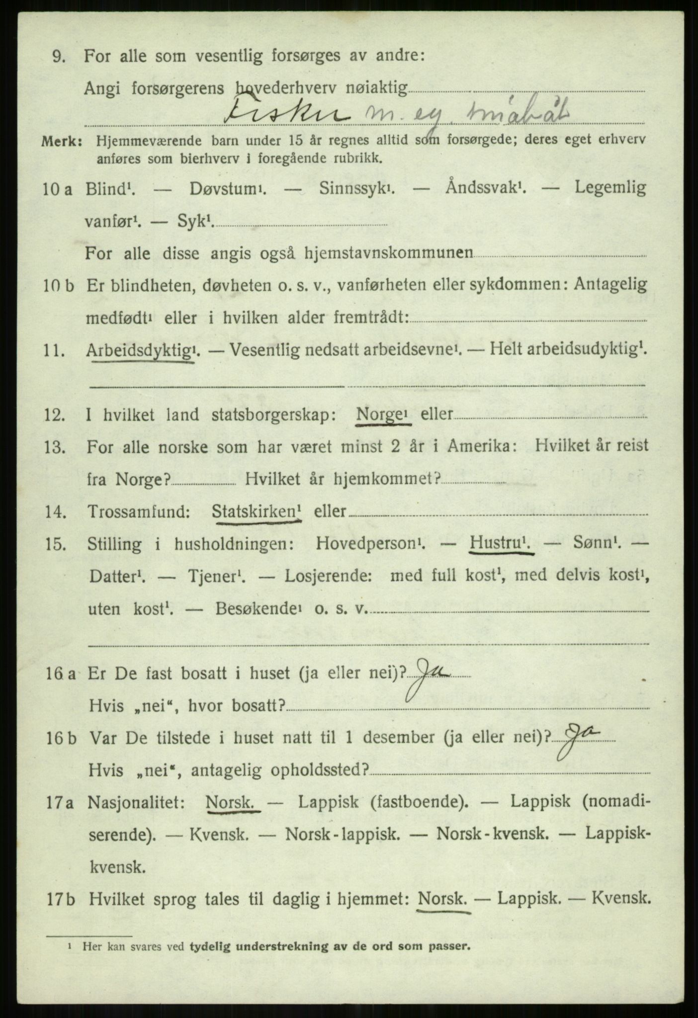 SATØ, Folketelling 1920 for 1921 Salangen herred, 1920, s. 3555