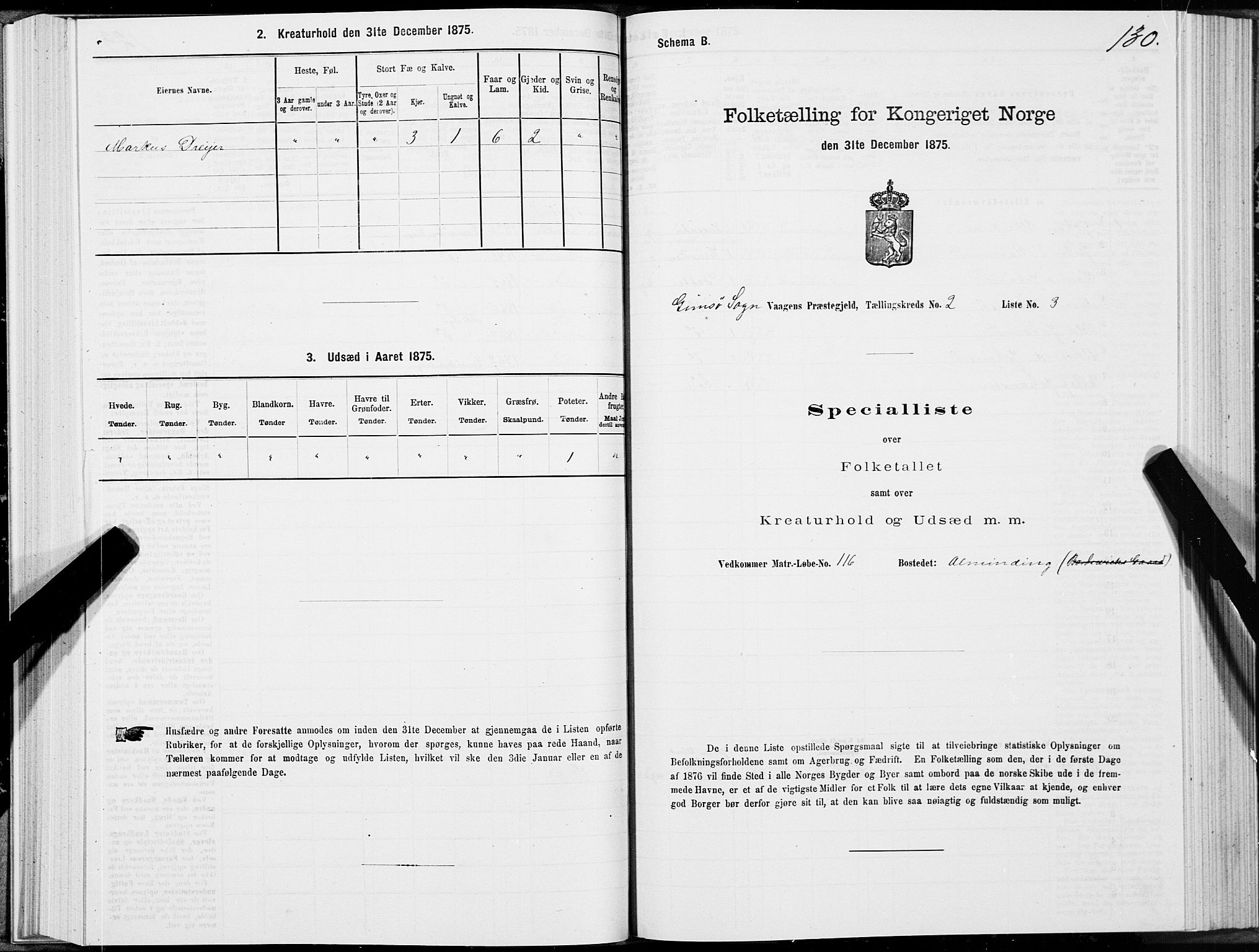 SAT, Folketelling 1875 for 1865P Vågan prestegjeld, 1875, s. 5130