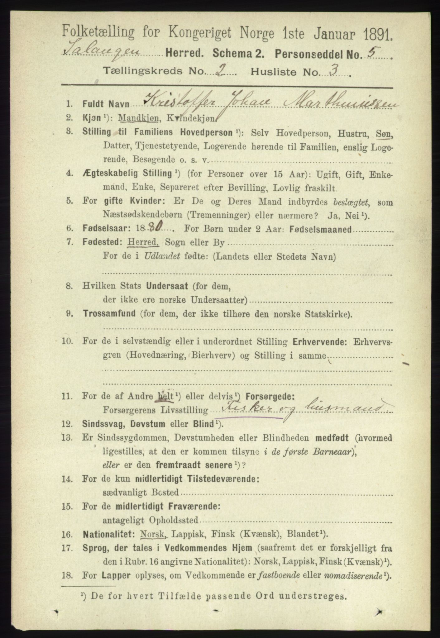 RA, Folketelling 1891 for 1921 Salangen herred, 1891, s. 569