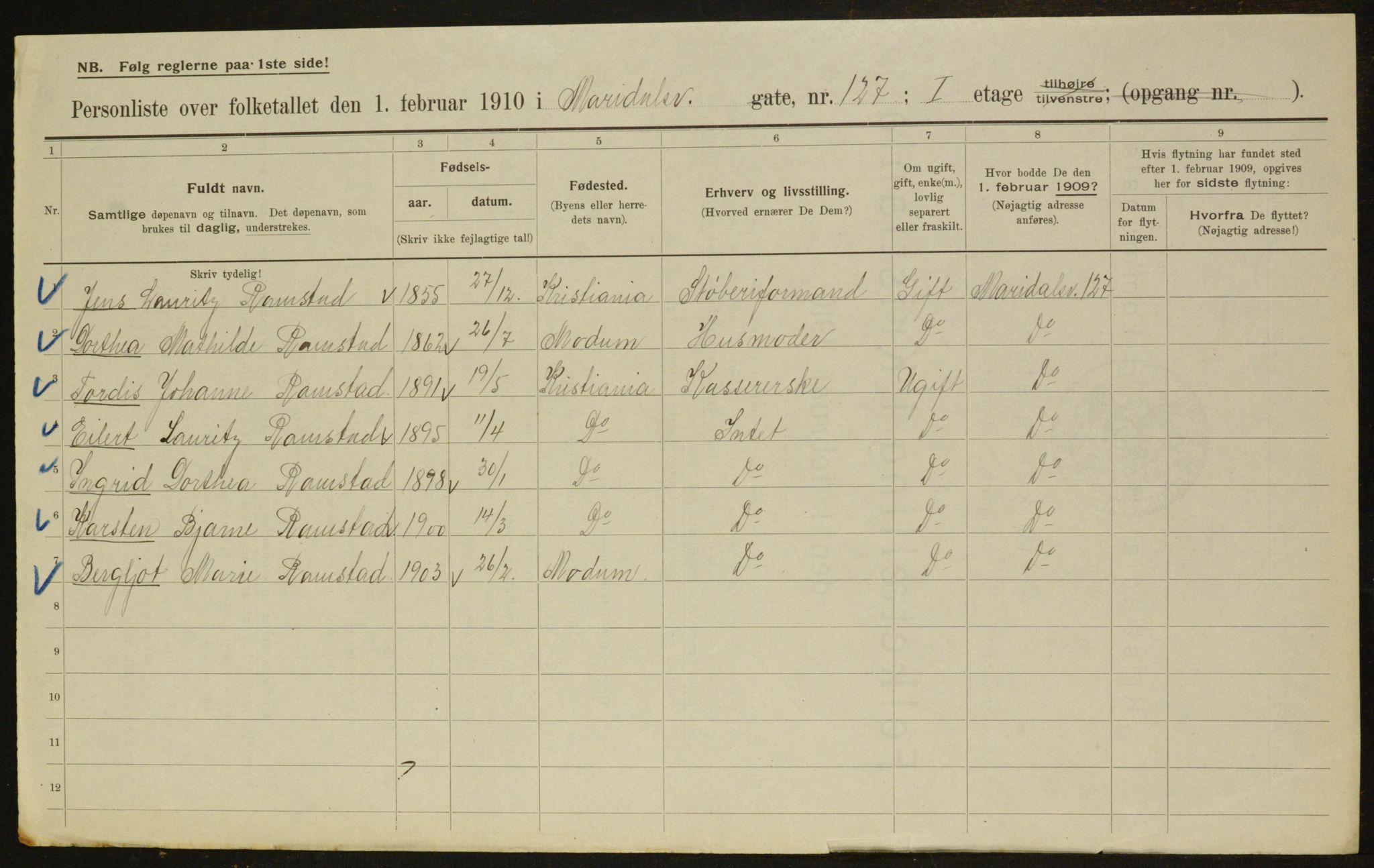 OBA, Kommunal folketelling 1.2.1910 for Kristiania, 1910, s. 60024