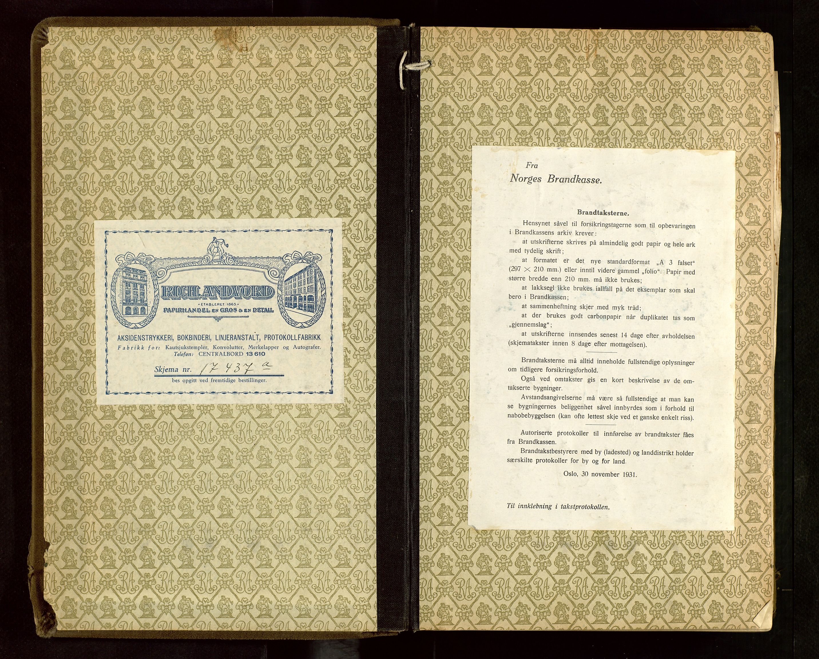 Hetland lensmannskontor, SAST/A-100101/Goa/L0007: "Branntakstprotokoll", 1938-1947