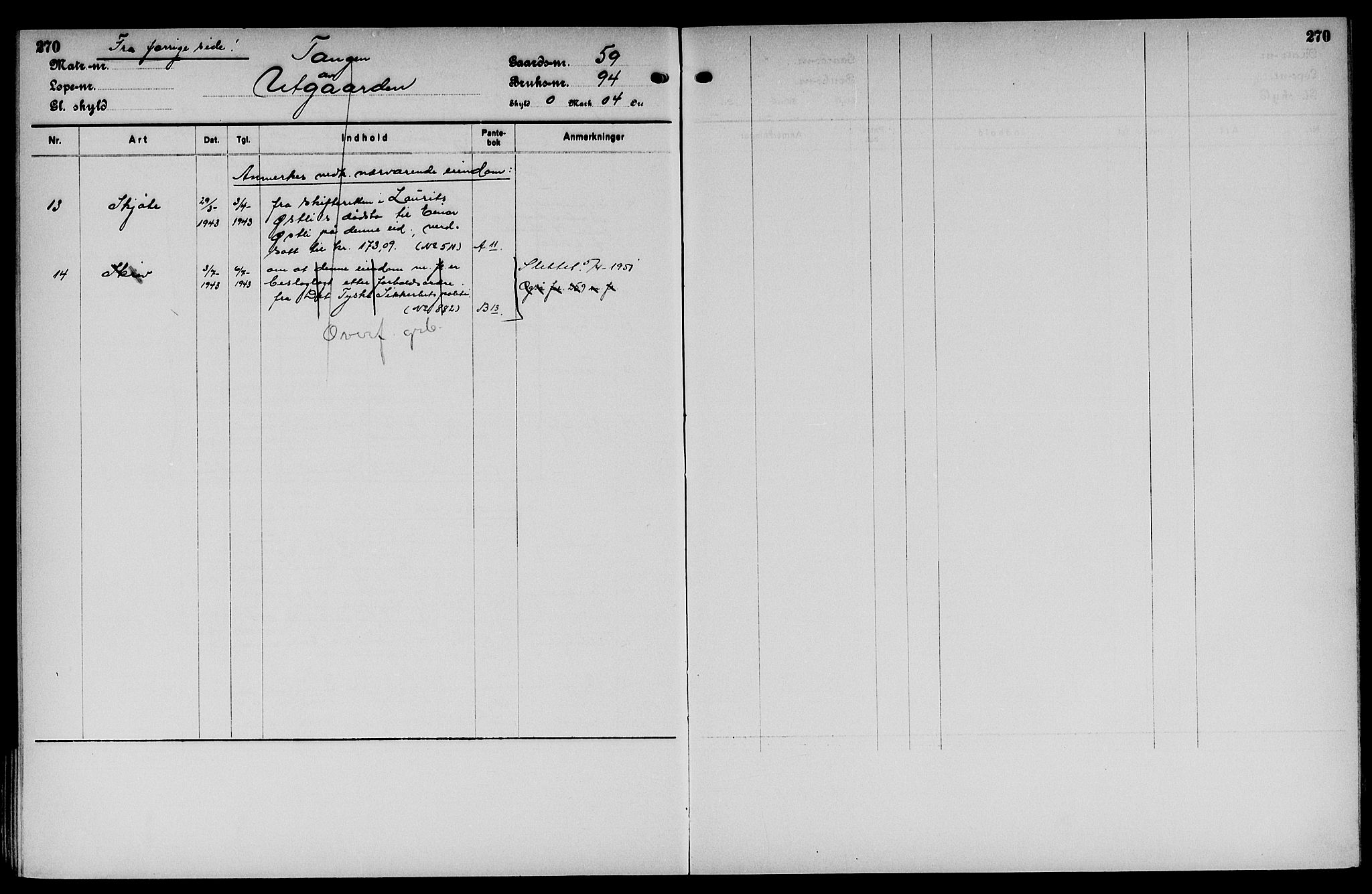 Vinger og Odal sorenskriveri, SAH/TING-022/H/Ha/Hac/Hacc/L0012: Panteregister nr. 3.12, 1923, s. 270