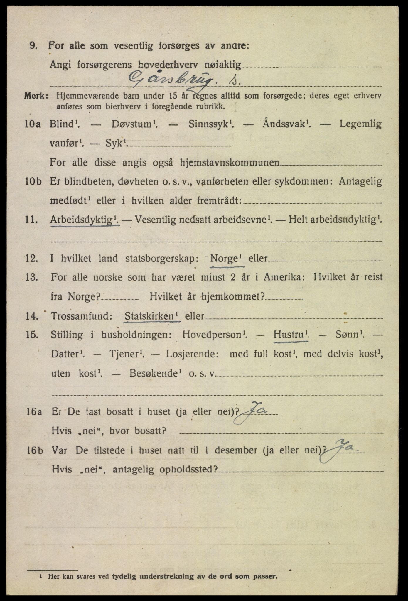 SAK, Folketelling 1920 for 1036 Fjotland herred, 1920, s. 2249