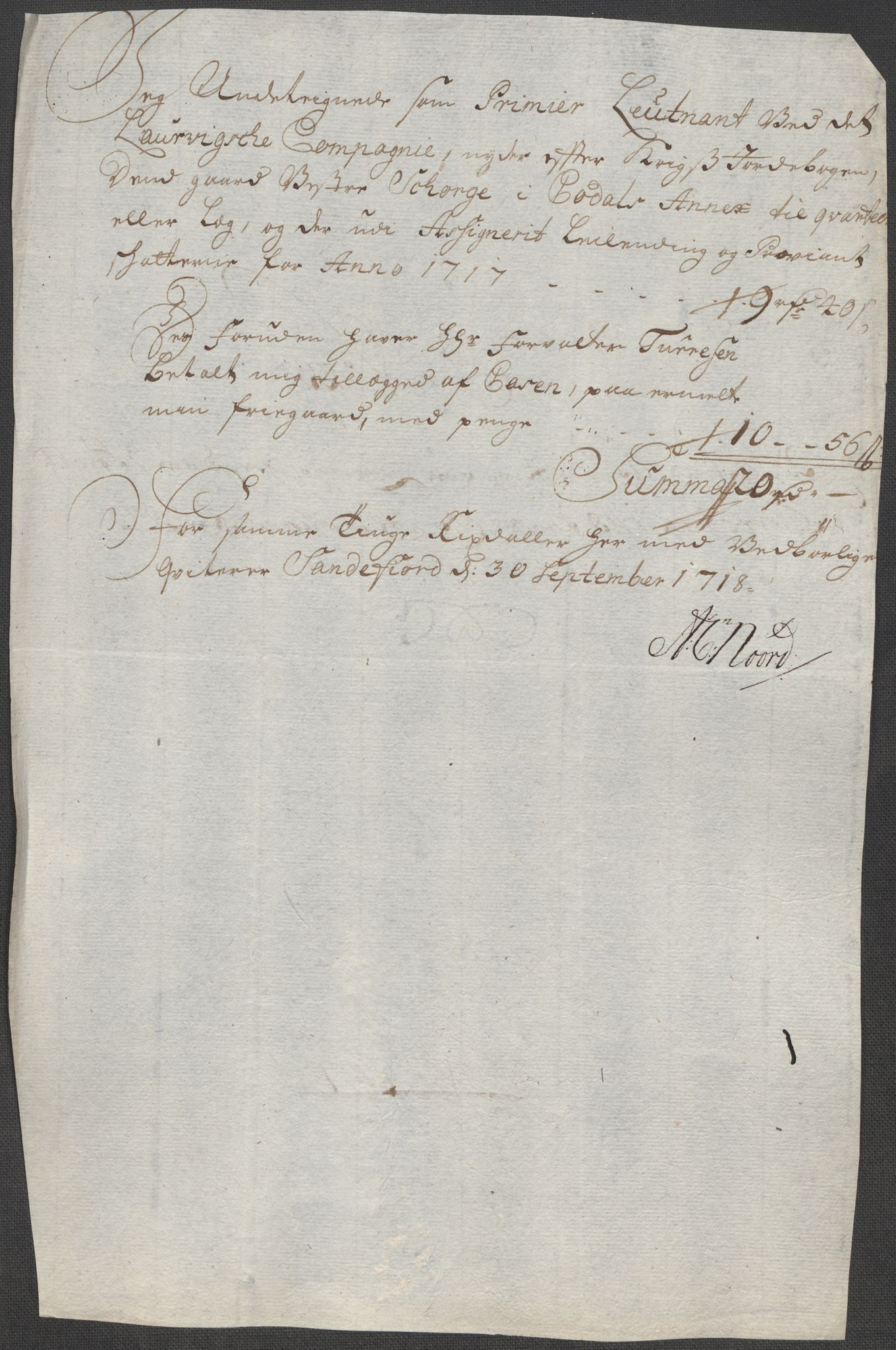 Rentekammeret inntil 1814, Reviderte regnskaper, Fogderegnskap, AV/RA-EA-4092/R33/L1988: Fogderegnskap Larvik grevskap, 1718, s. 304