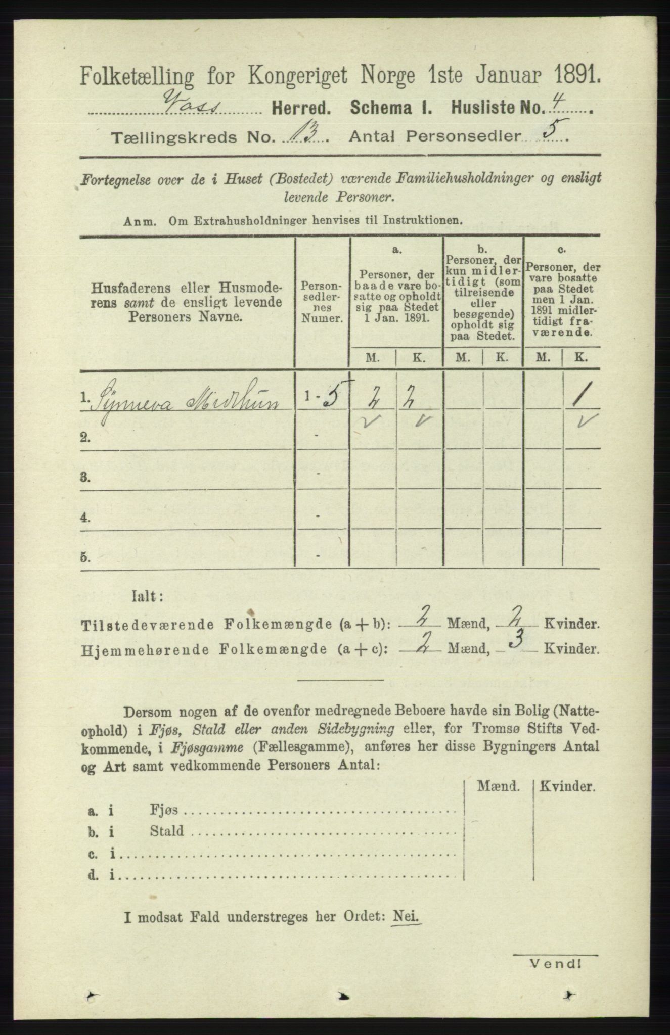 RA, Folketelling 1891 for 1235 Voss herred, 1891, s. 6840